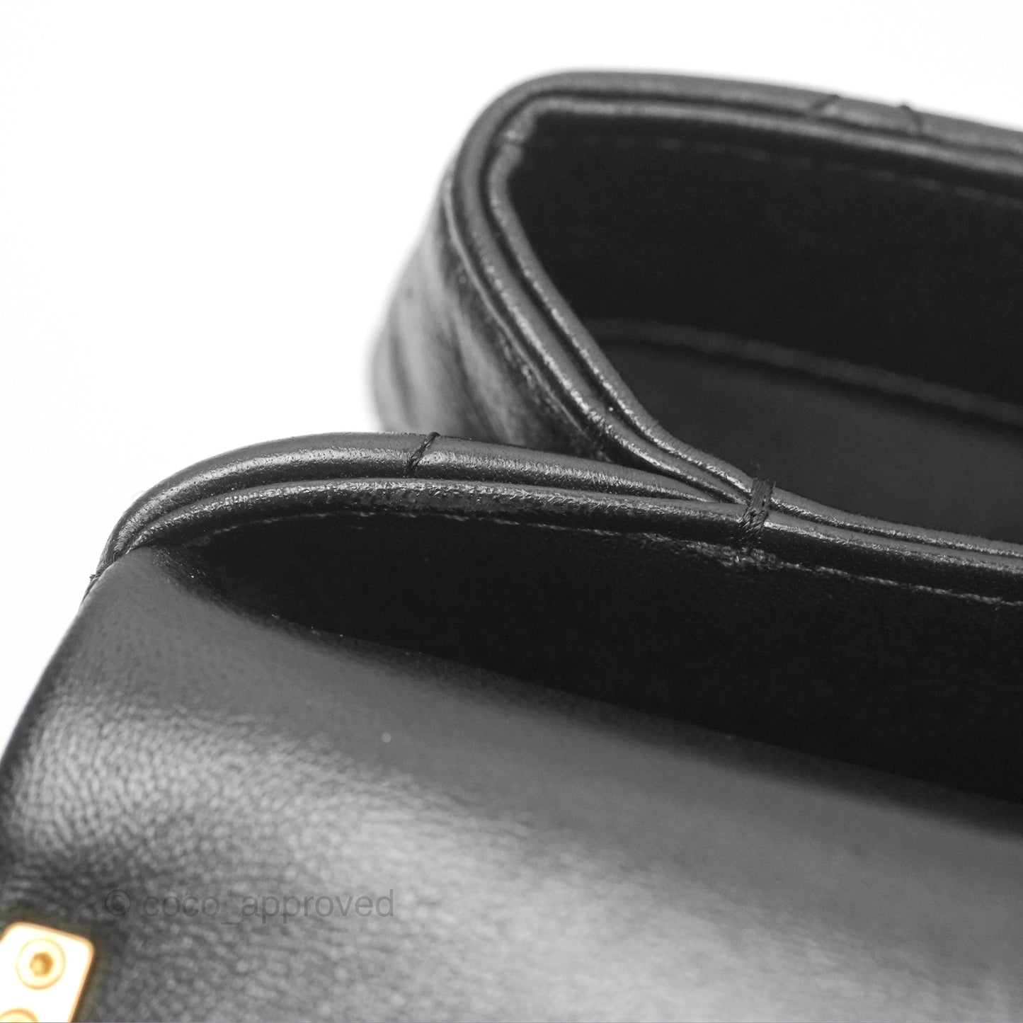 Chanel Chain Handle Flap Bag Black Goatskin Gold Hardware