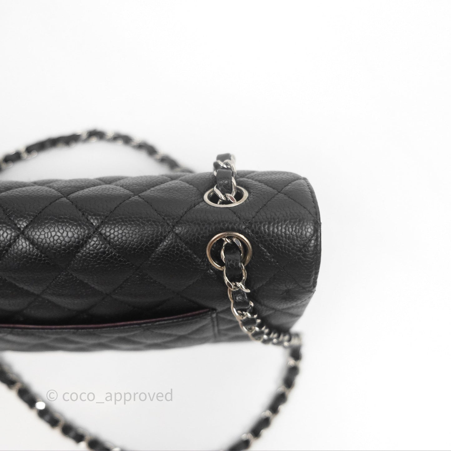 Chanel Classic M/L Medium Flap Quilted Black Caviar Silver Hardware