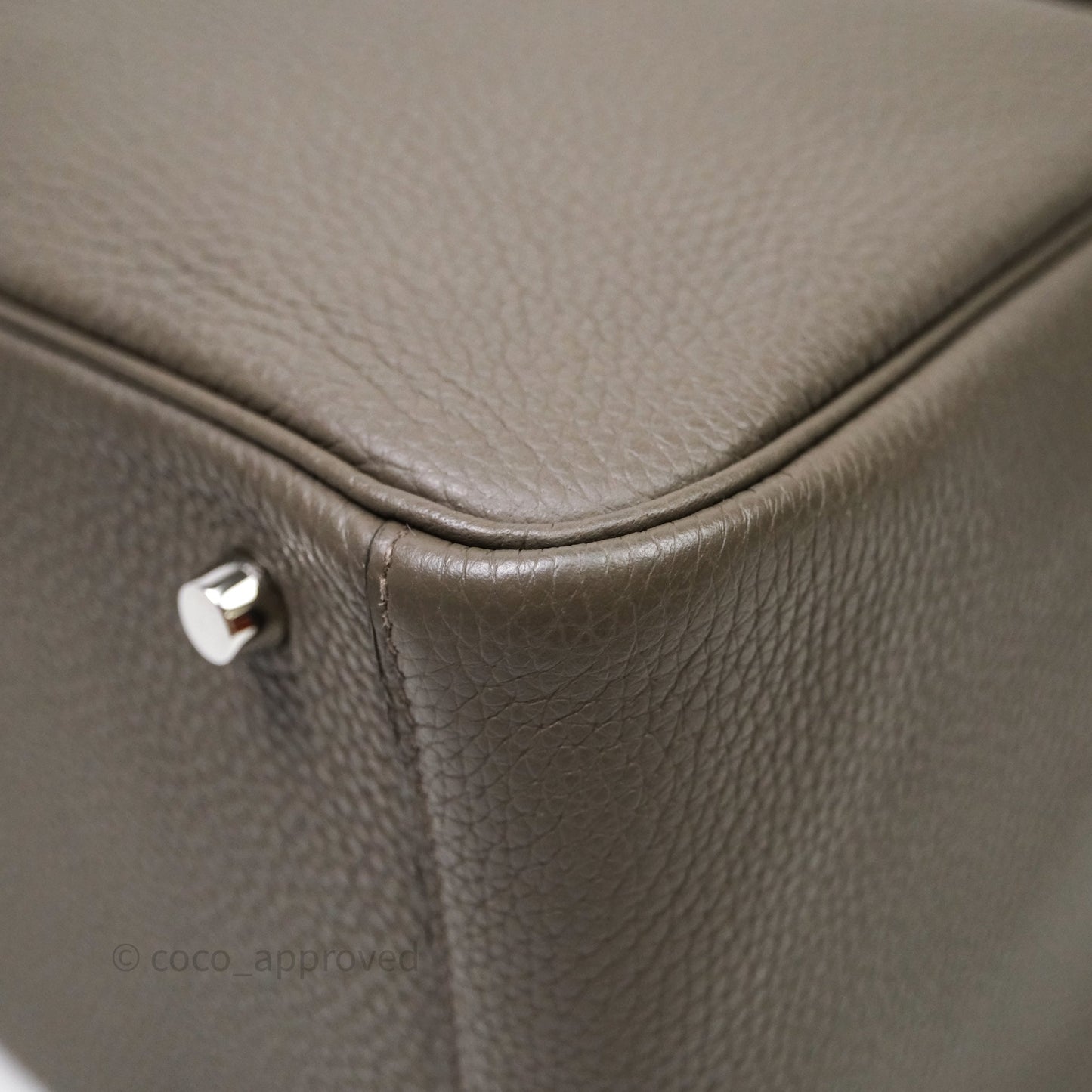 Hermès Lindy 30 Etain 8F Clemence Palladium Hardware