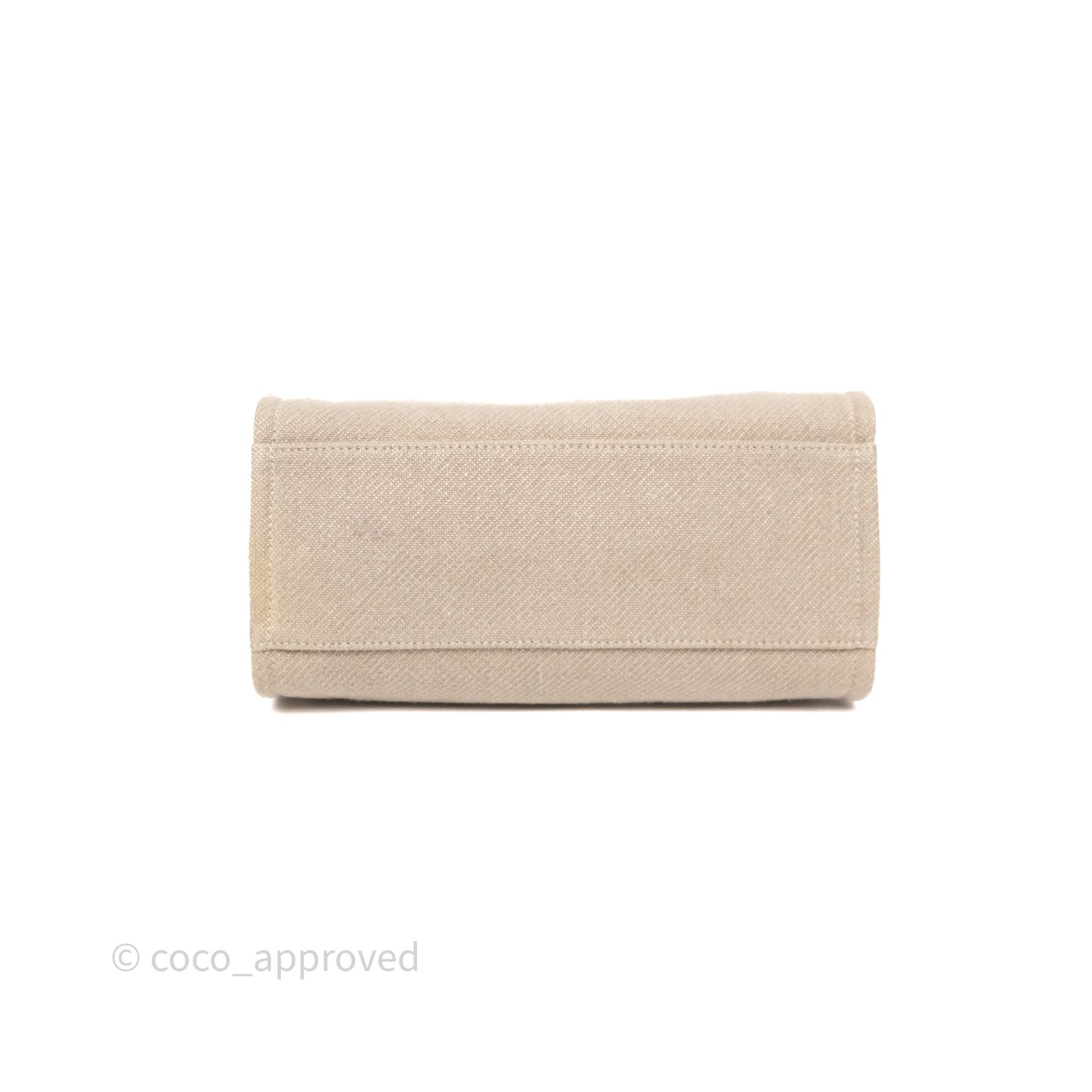 Chanel New Small Deauville Tote Beige Canvas Gold Hardware