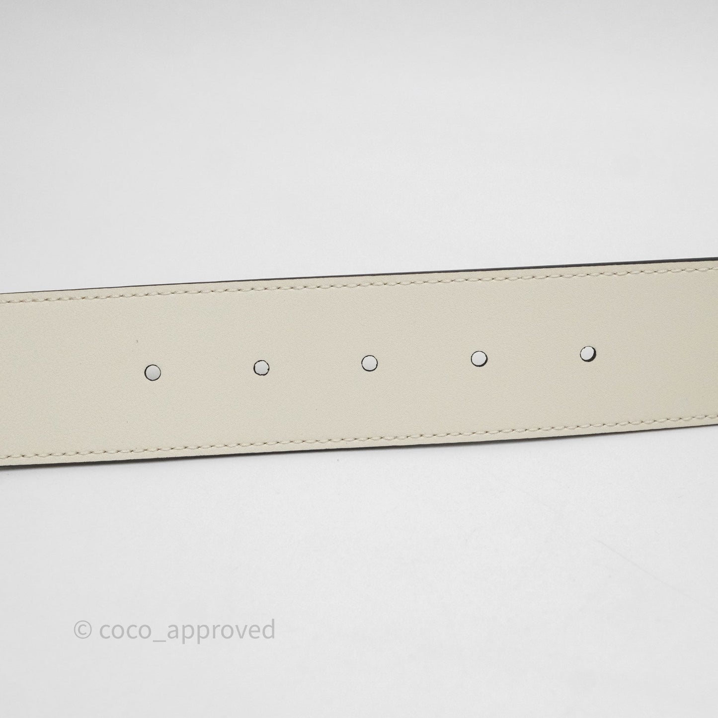 Gucci Double GG 20mm Belt 75 30 White Calfskin