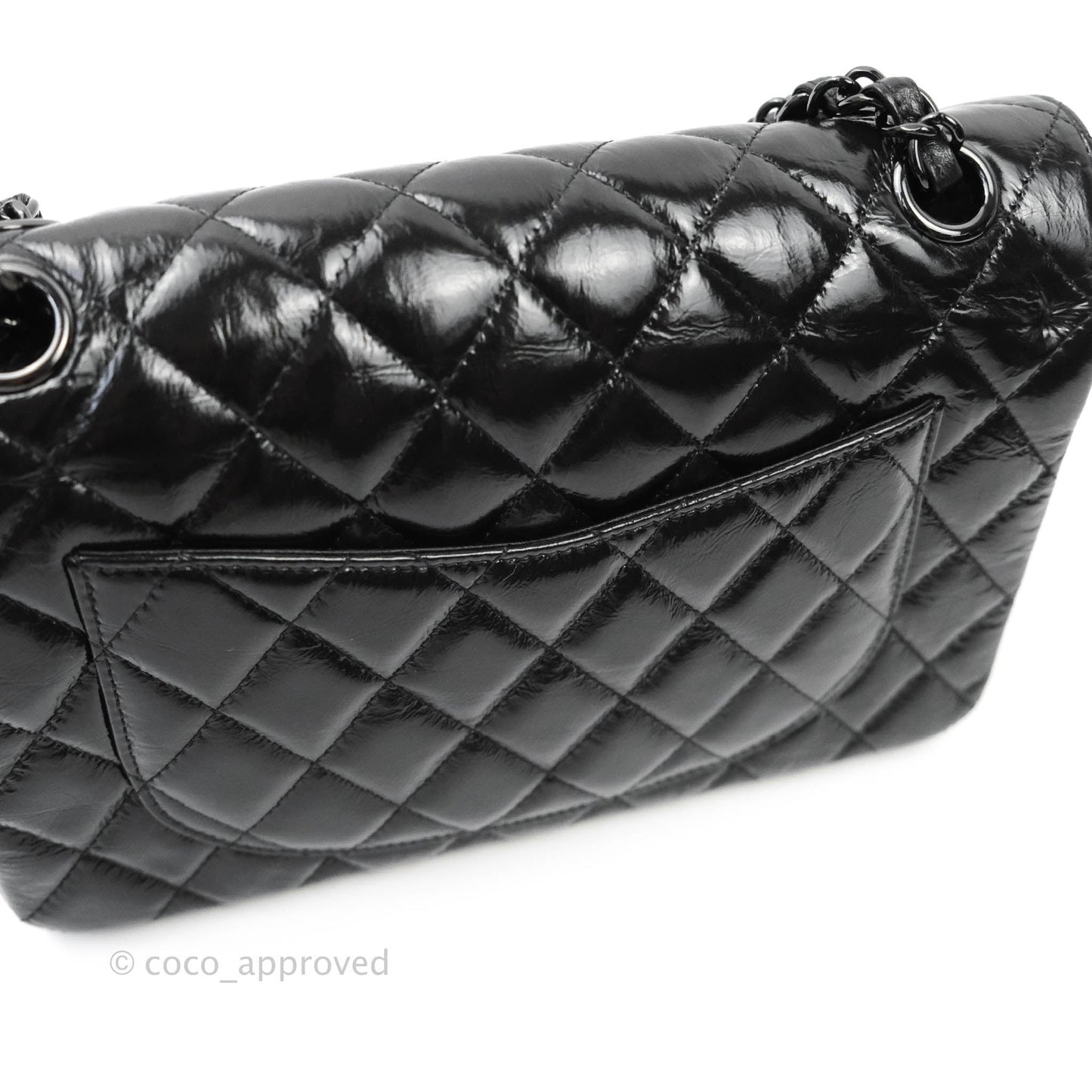 Chanel Classic Small S/M Flap Shiny Crumpled Calfskin So Black