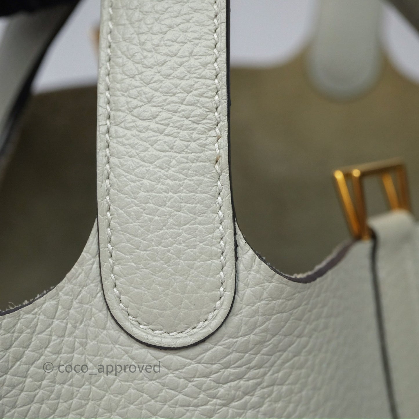 Hermès Picotin Lock 18 Gris Névé 0V Clemence Gold Hardware