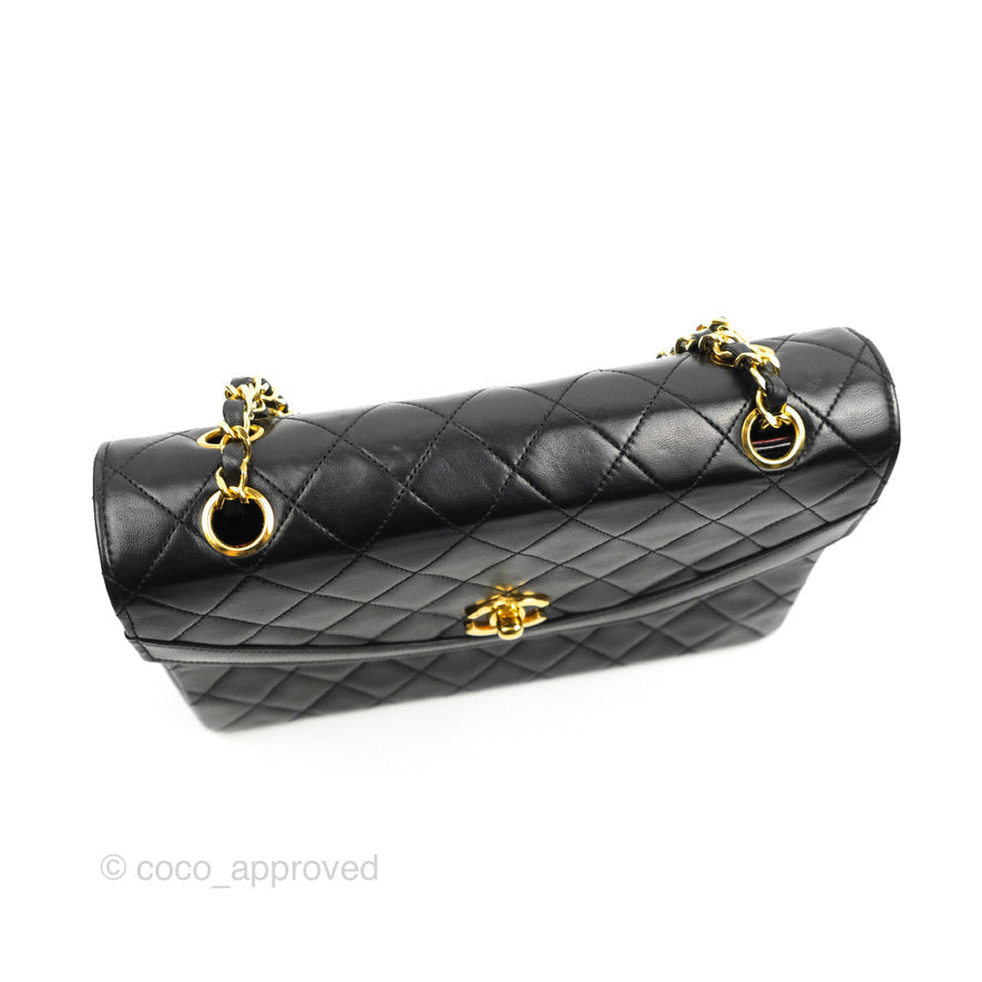 Chanel Vintage Round Flap Bag Quilted Lambskin Gold Hardware