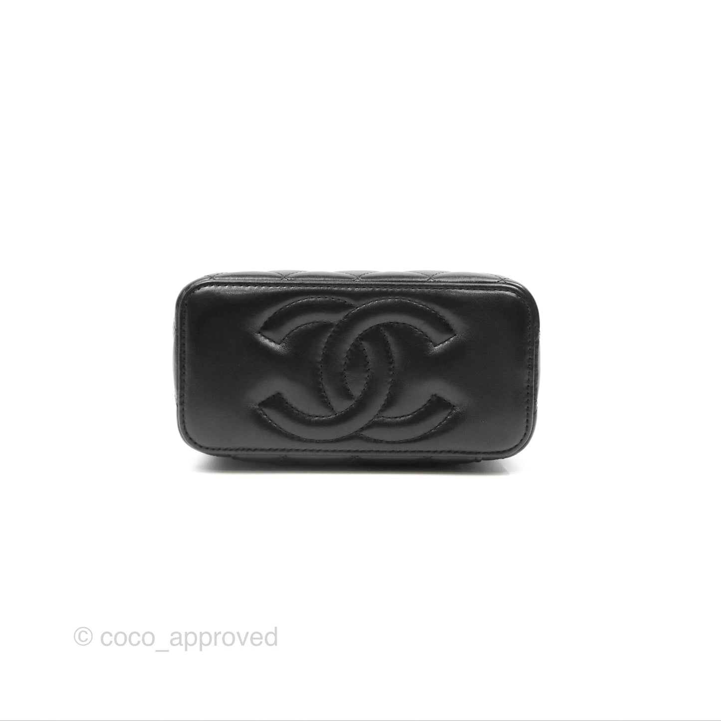 Chanel All Slide Vanity with Adjustable Chain Black Lambskin Aged Gold Hardware