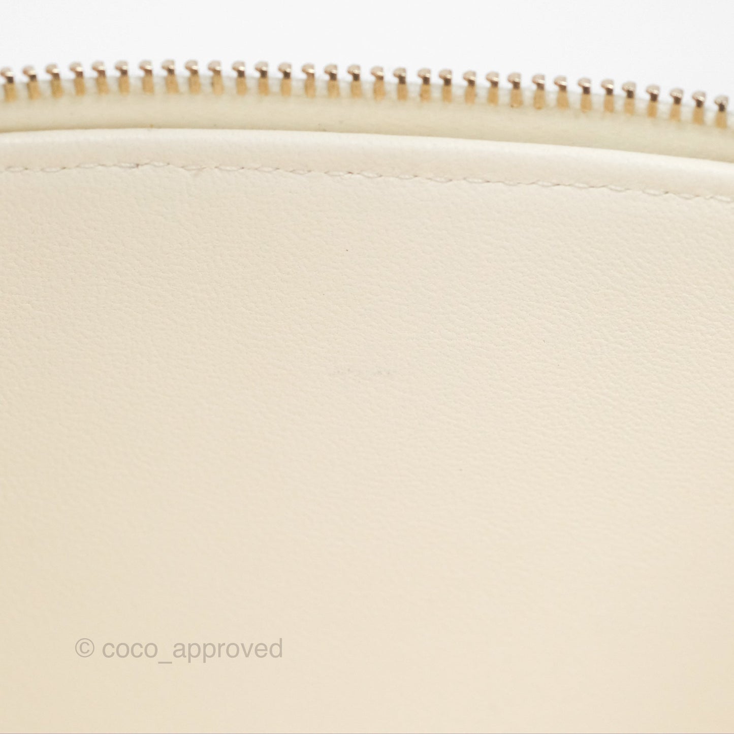 Chanel Quilted Top Handle Vanity Case White Caviar Gold Hardware