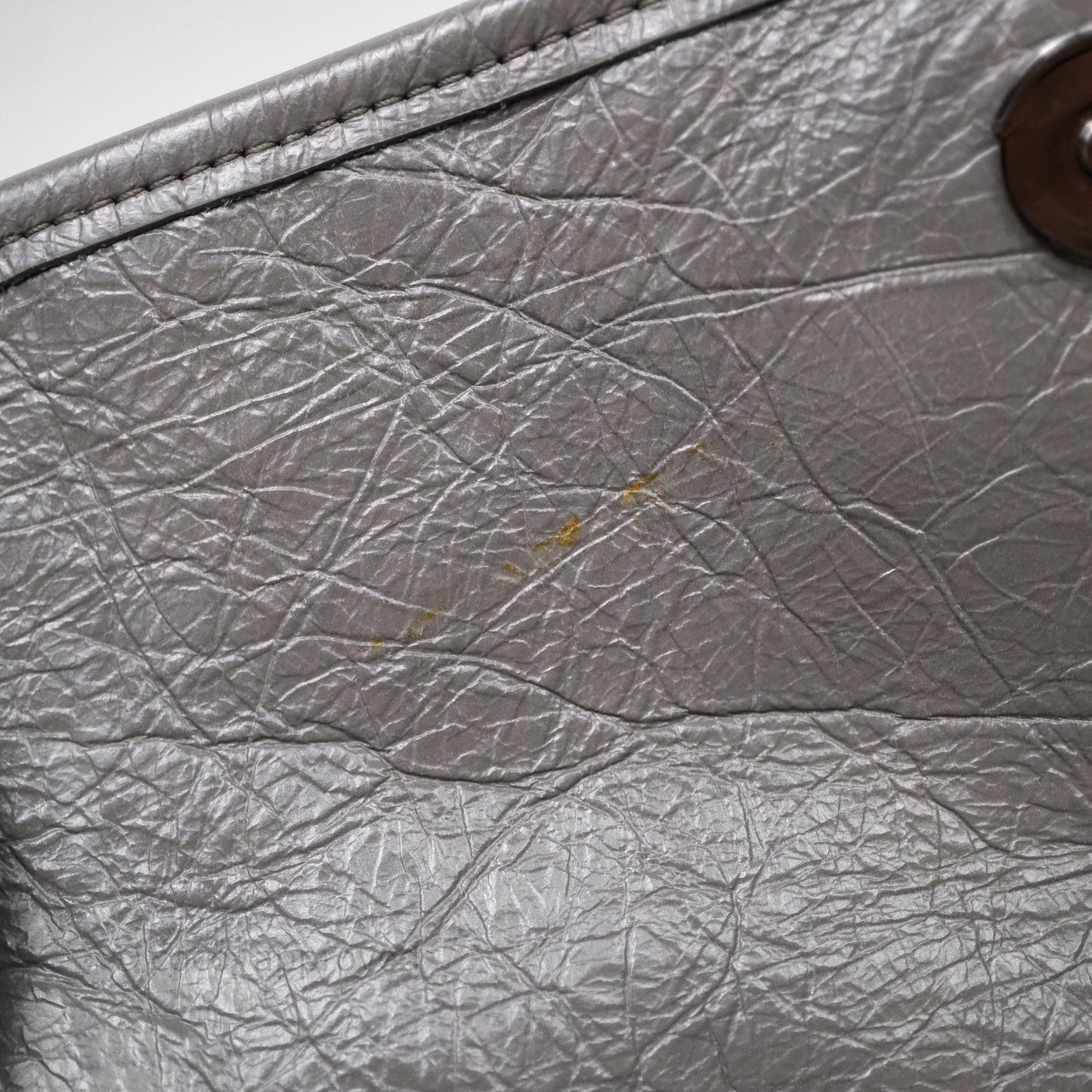 Saint Laurent Medium Niki Chain Bag Crinkled Calfskin Grey