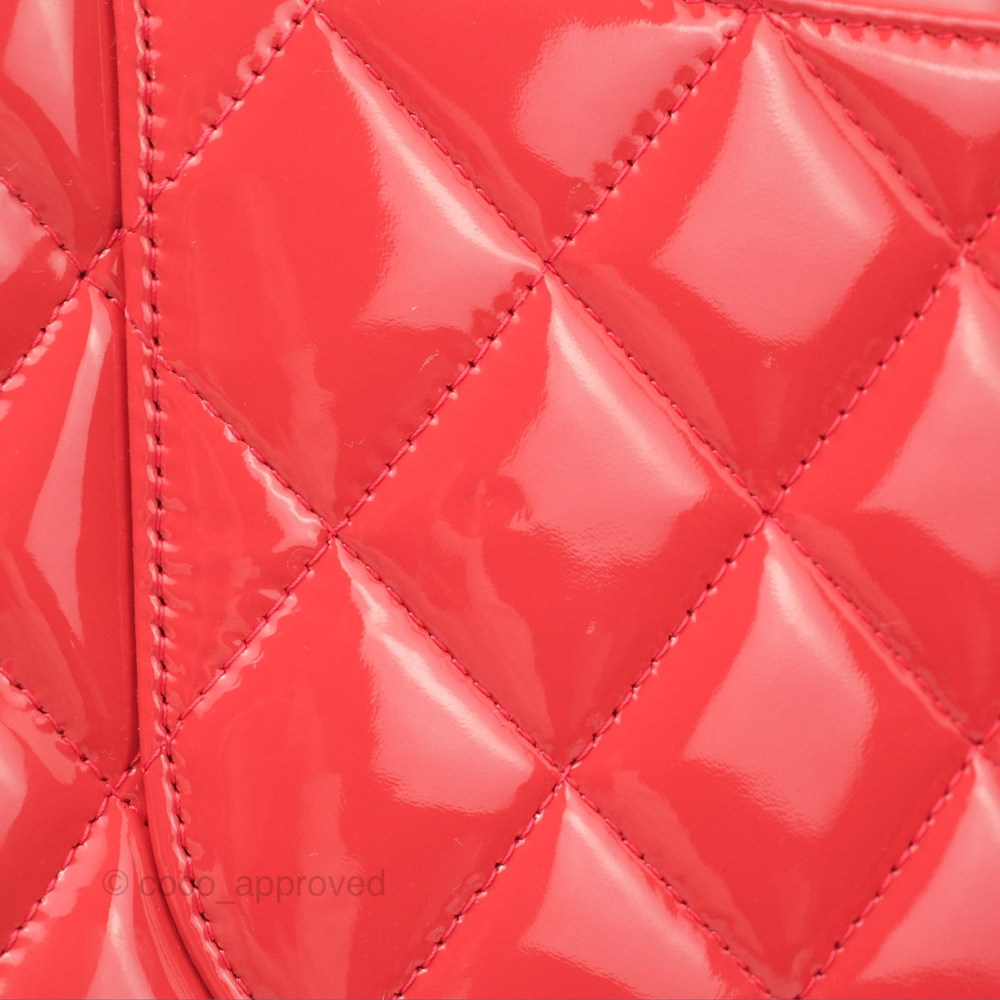 Chanel Jumbo Double Flap Coral Pink Patent Silver Hardware⁣⁣