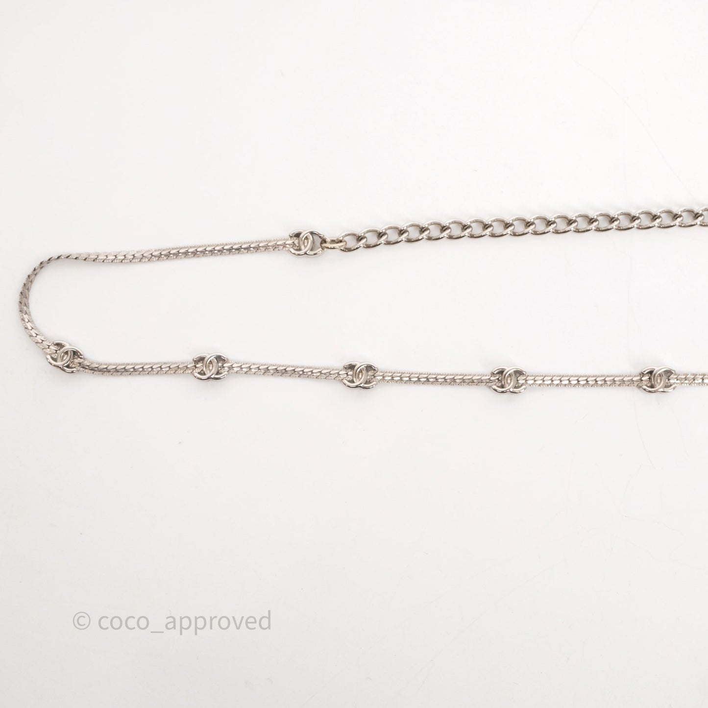 Chanel Five CC Choker Silve Tone 25V