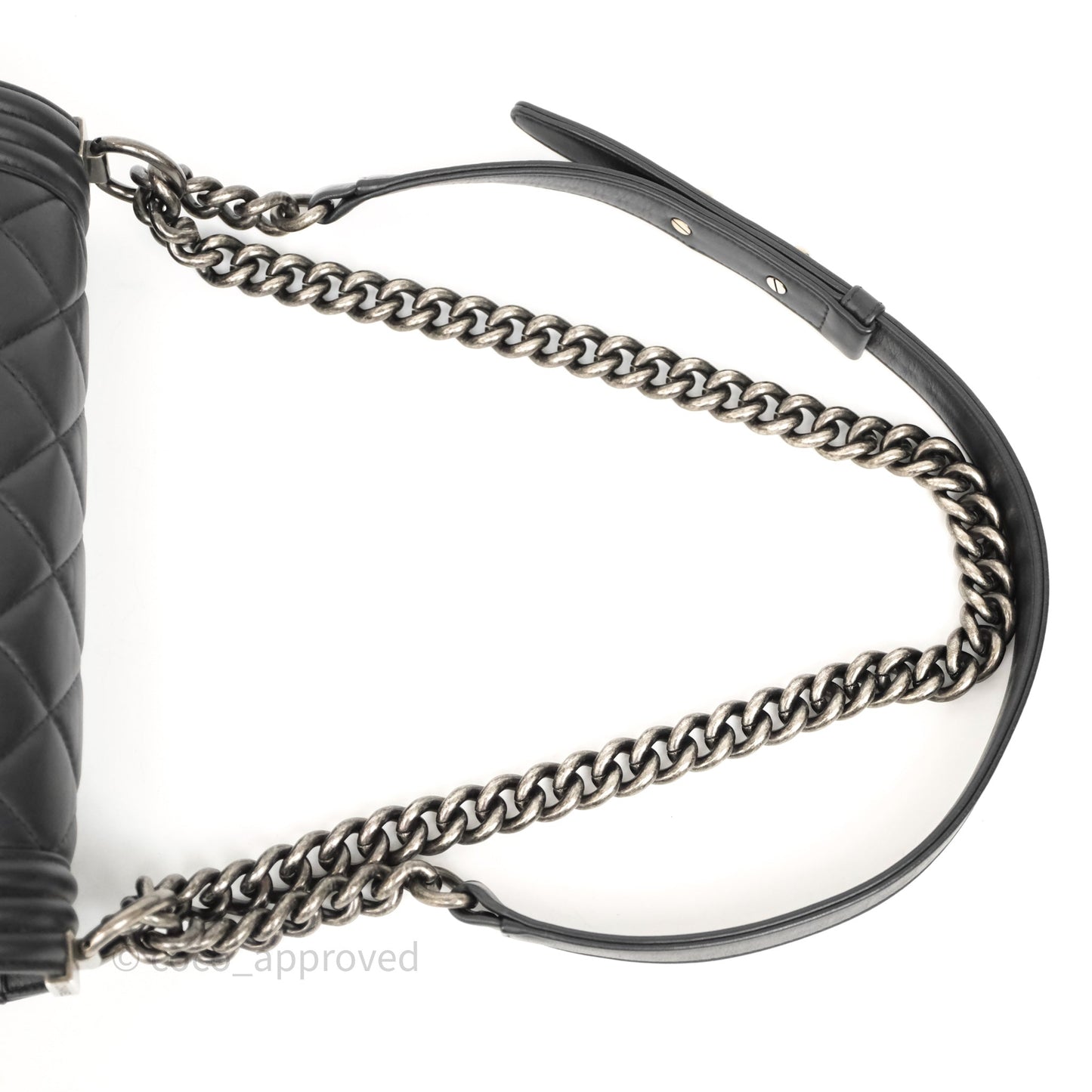 Chanel Quilted Medium Boy Black Lambskin Ruthenium Hardware