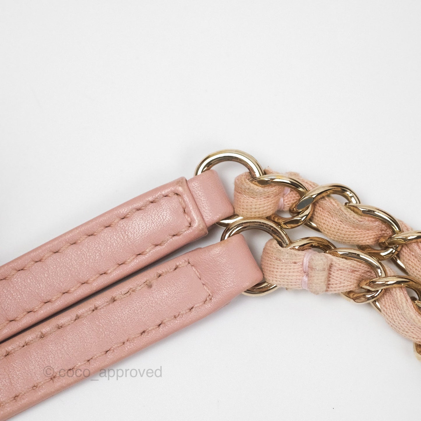 Chanel Small Vertical Deauville Canvas Pink Gold Hardware