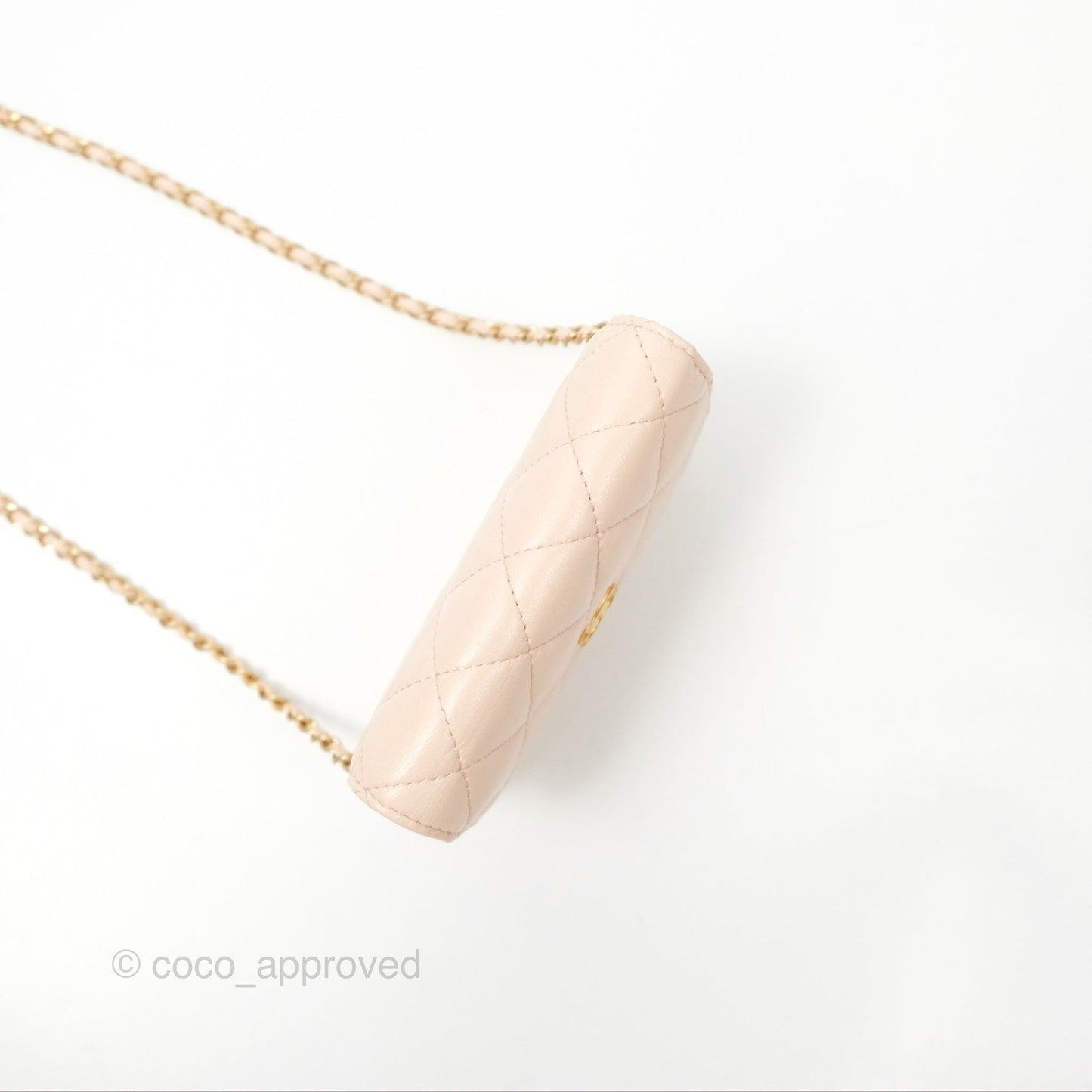 Chanel Mini Pearl Crush Clutch With Chain Belt Rose Clair Pink Aged Gold Hardware