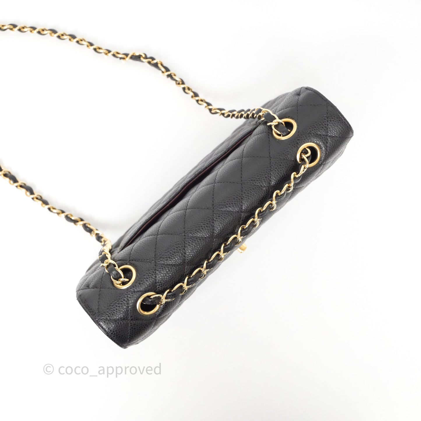 Chanel Classic M/L Medium Flap Quilted Black Caviar Gold Hardware