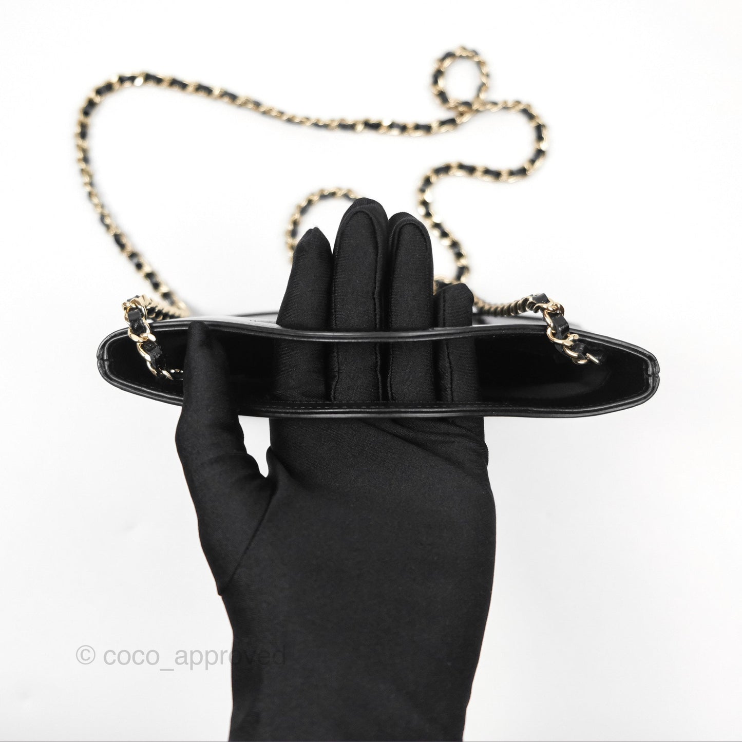 Chanel Nano 31 Black Shiny Calfskin Gold Hardware 24C