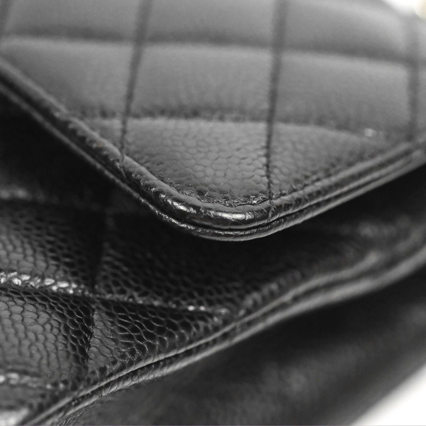 Chanel Classic M/L Medium Flap Quilted Black Caviar Silver Hardware