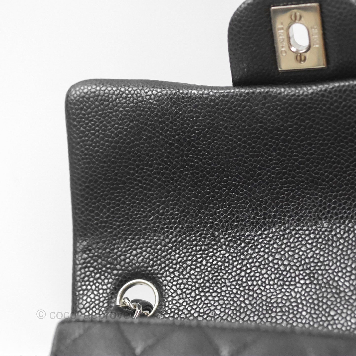 Chanel Classic Quilted Mini Rectangular Flap Black Caviar Silver Hardware