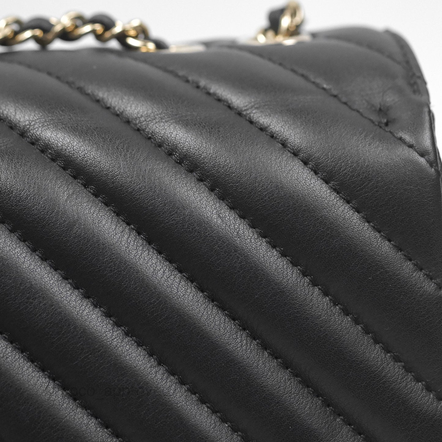 Chanel Small Statement Chevron Flap Bag Black Gold Hardware