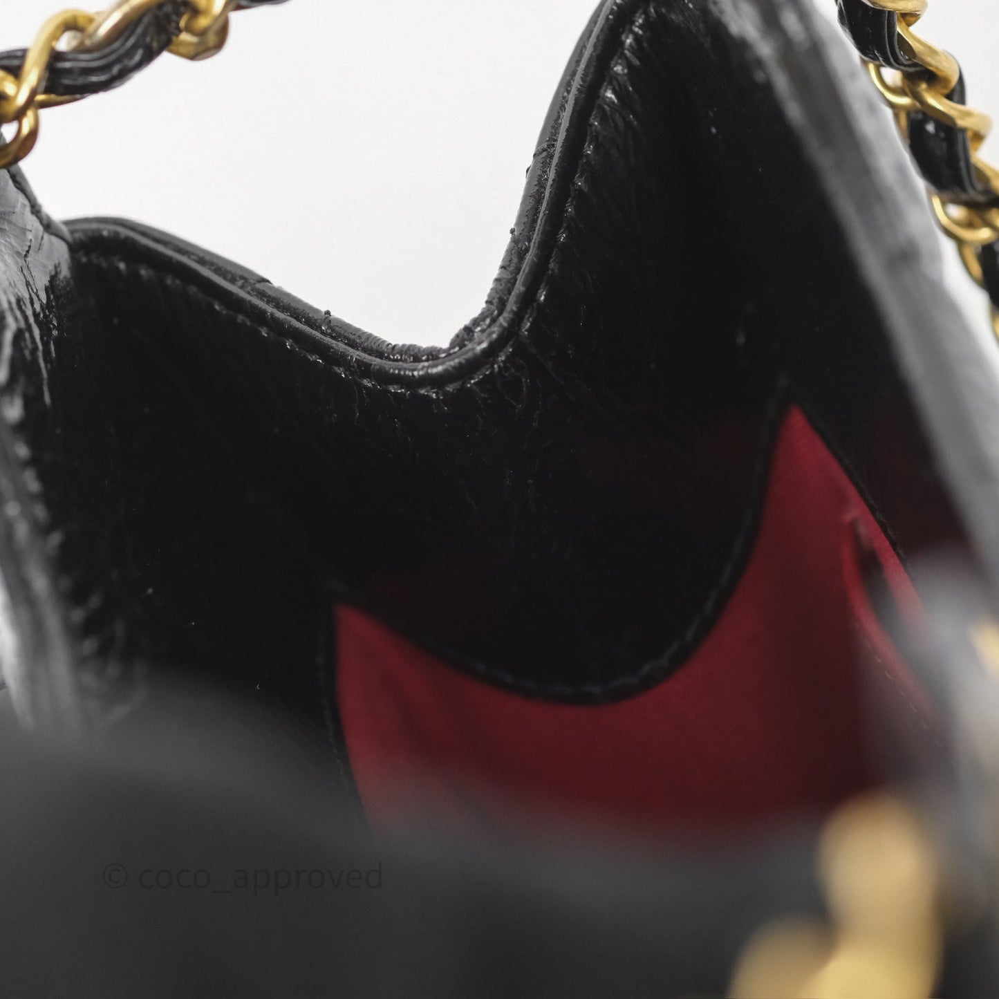 Chanel Small Hobo Black Shiny Crumpled Calfskin Aged Gold Hardware 23C