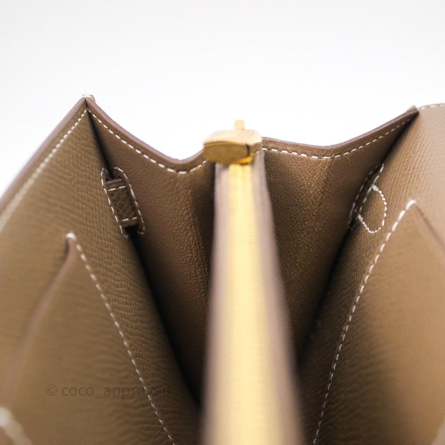 Hermès Kelly To Go Wallet Etoupe 18 Epsom Gold Hardware