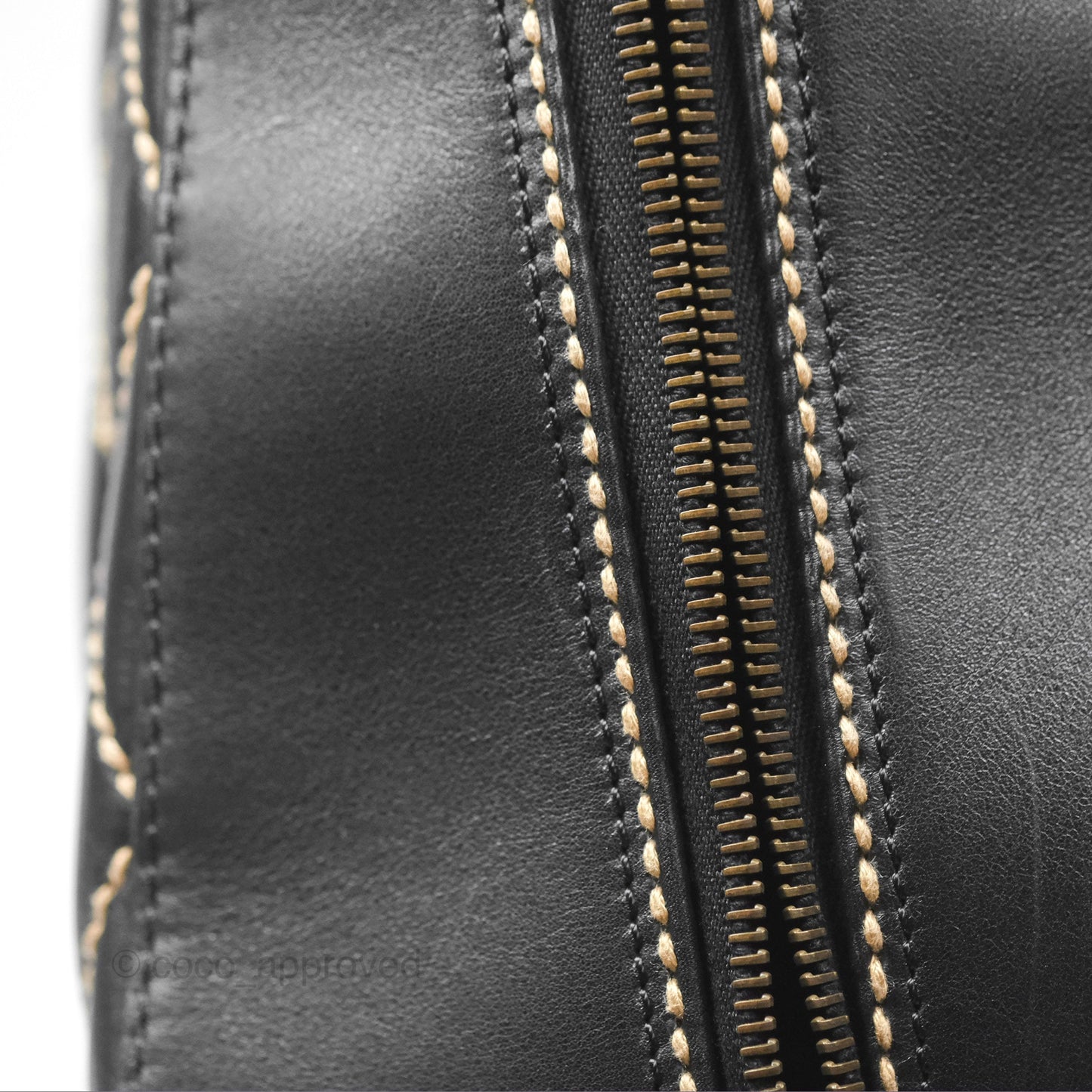 Chanel Vintage Wild Stitch Tote Bag Lambskin Black