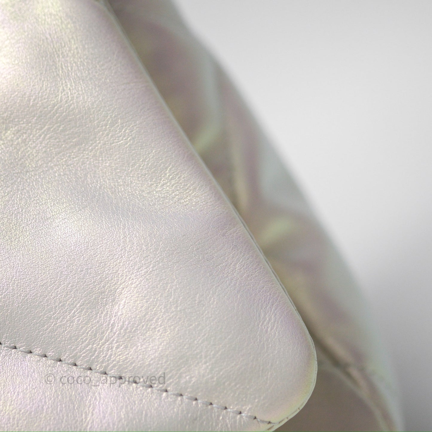 Chanel 19 Small Iridescent White Mixed Hardware