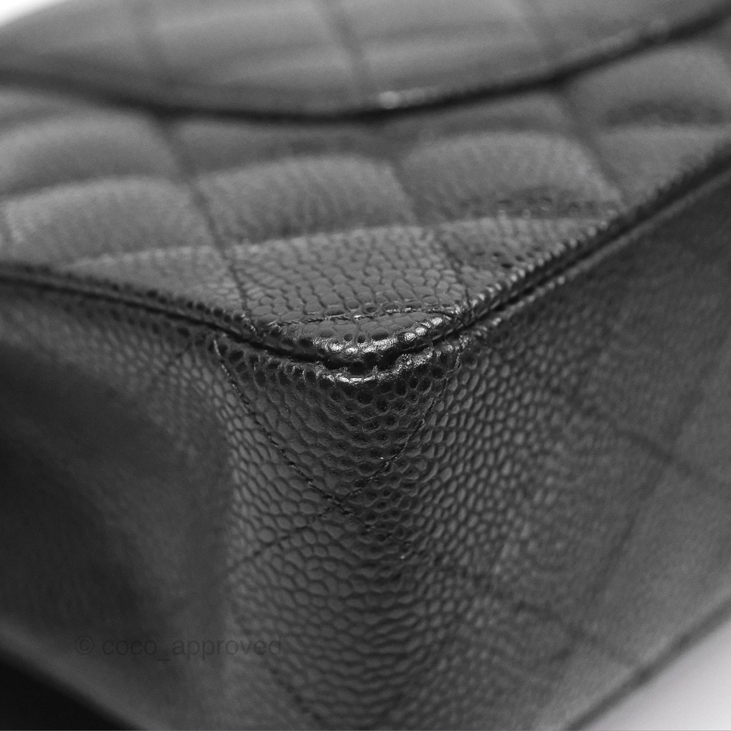 Chanel Classic M/L Medium Flap Quilted Black Caviar Silver Hardware