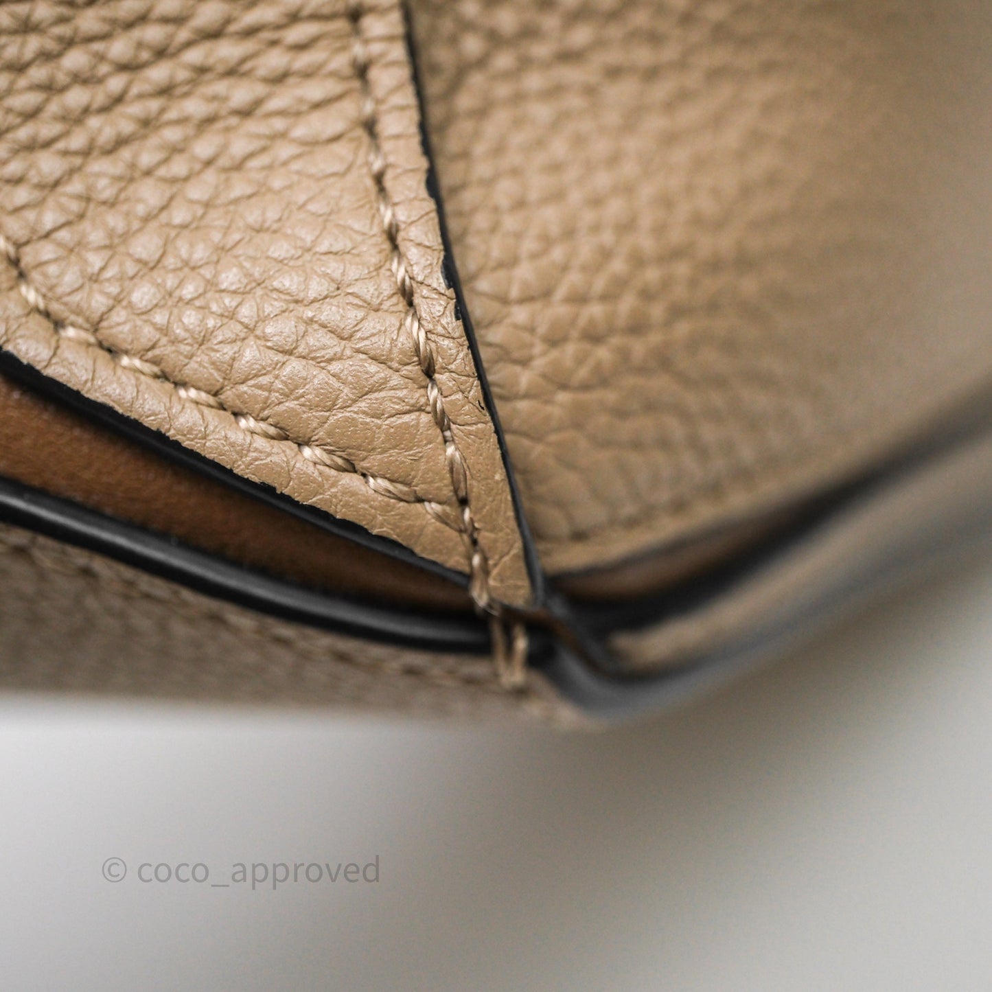 Loewe Small Puzzle Bag Sand Mink Grained Calfskin Gold Hardware
