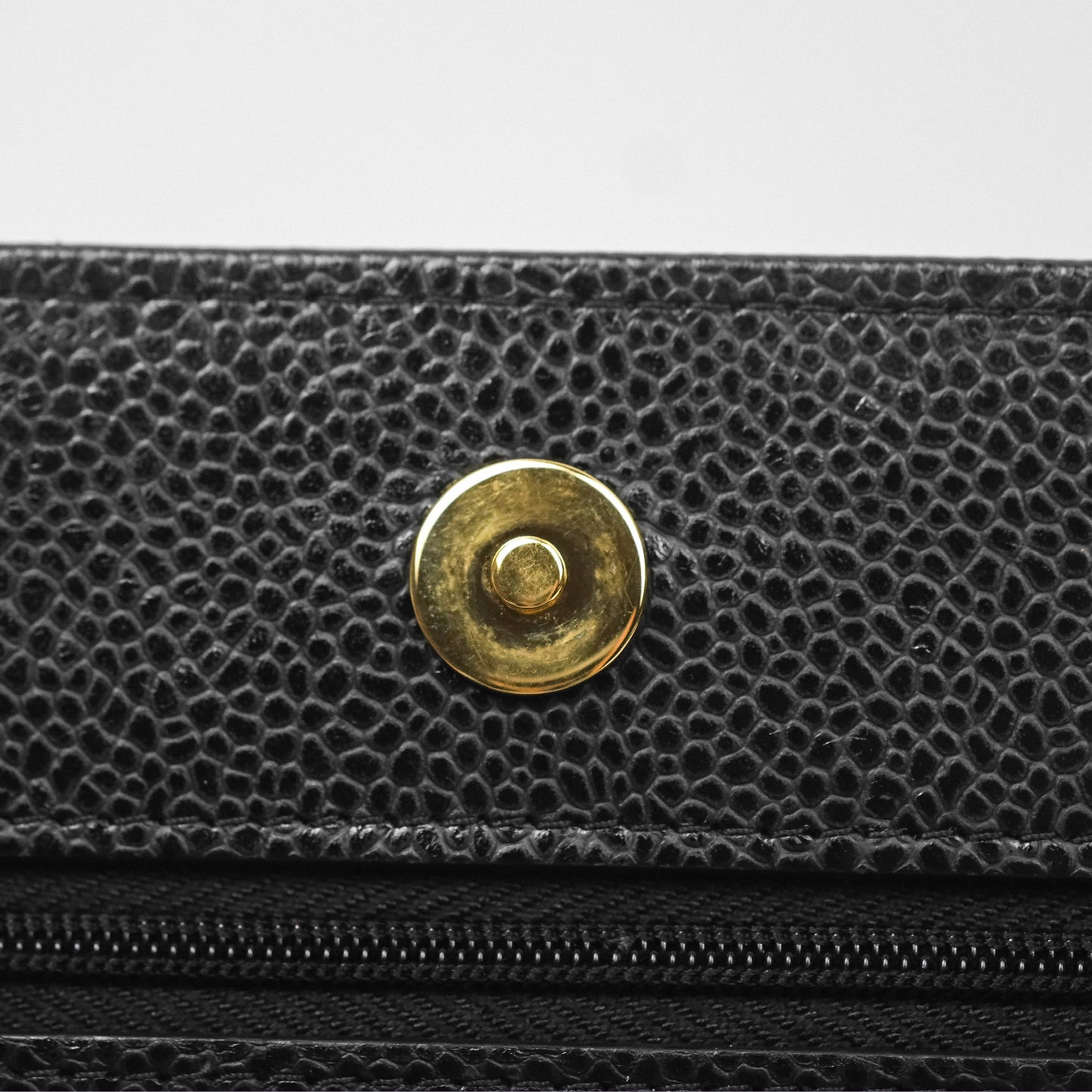 Chanel Classic Quilted Wallet On Chain WOC Black Caviar Gold Hardware