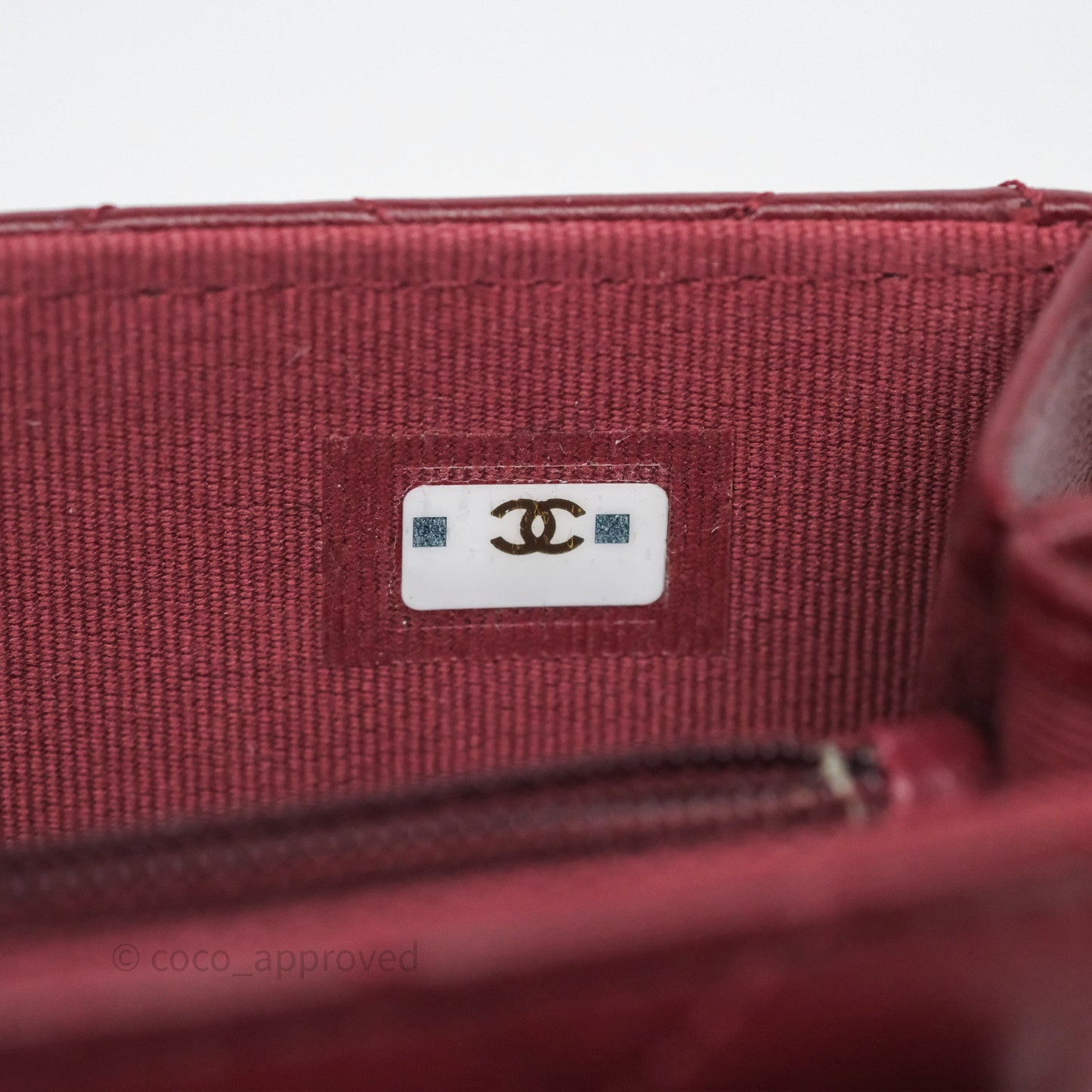 Chanel Mini WOC with CC Chain Burgundy Lambskin Gold Hardware 22K