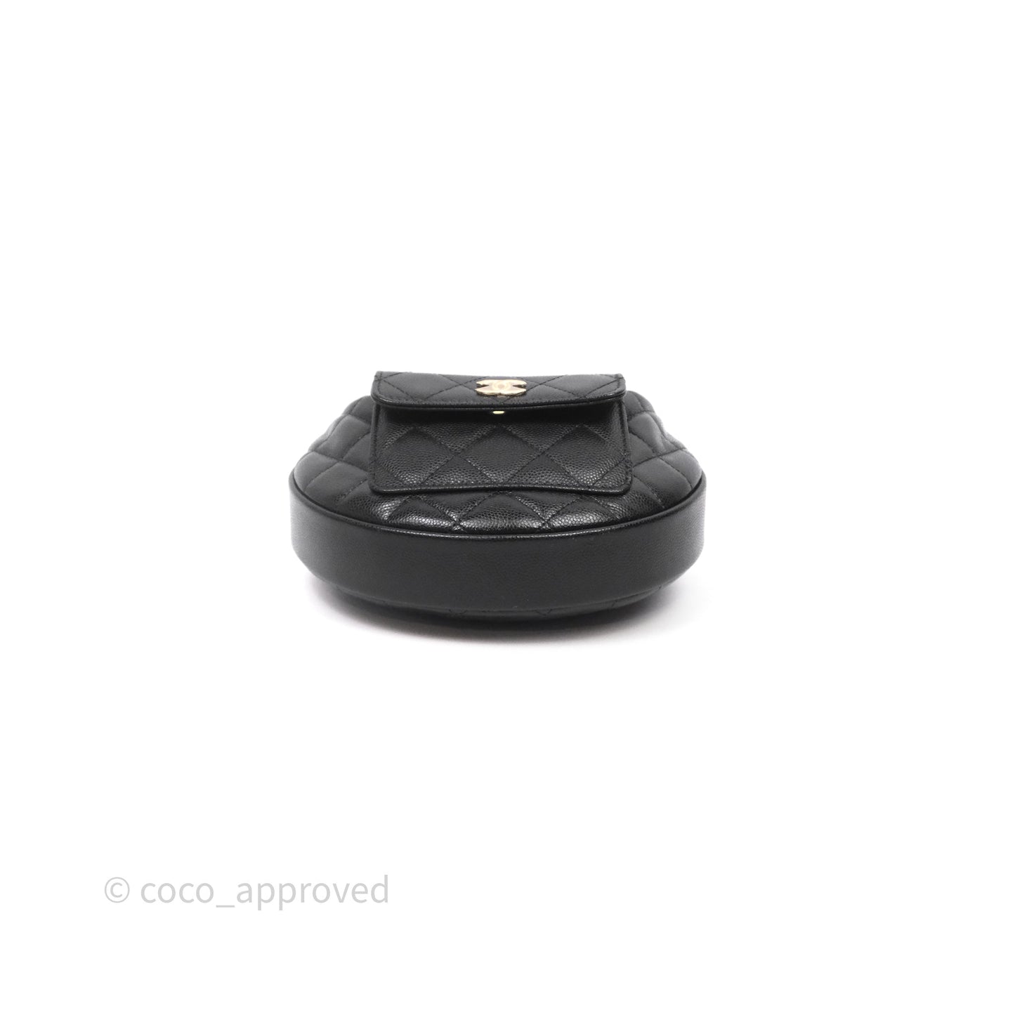 Chanel Quilted Polly Pocket Hobo Bag Caviar Black Gold Hardware