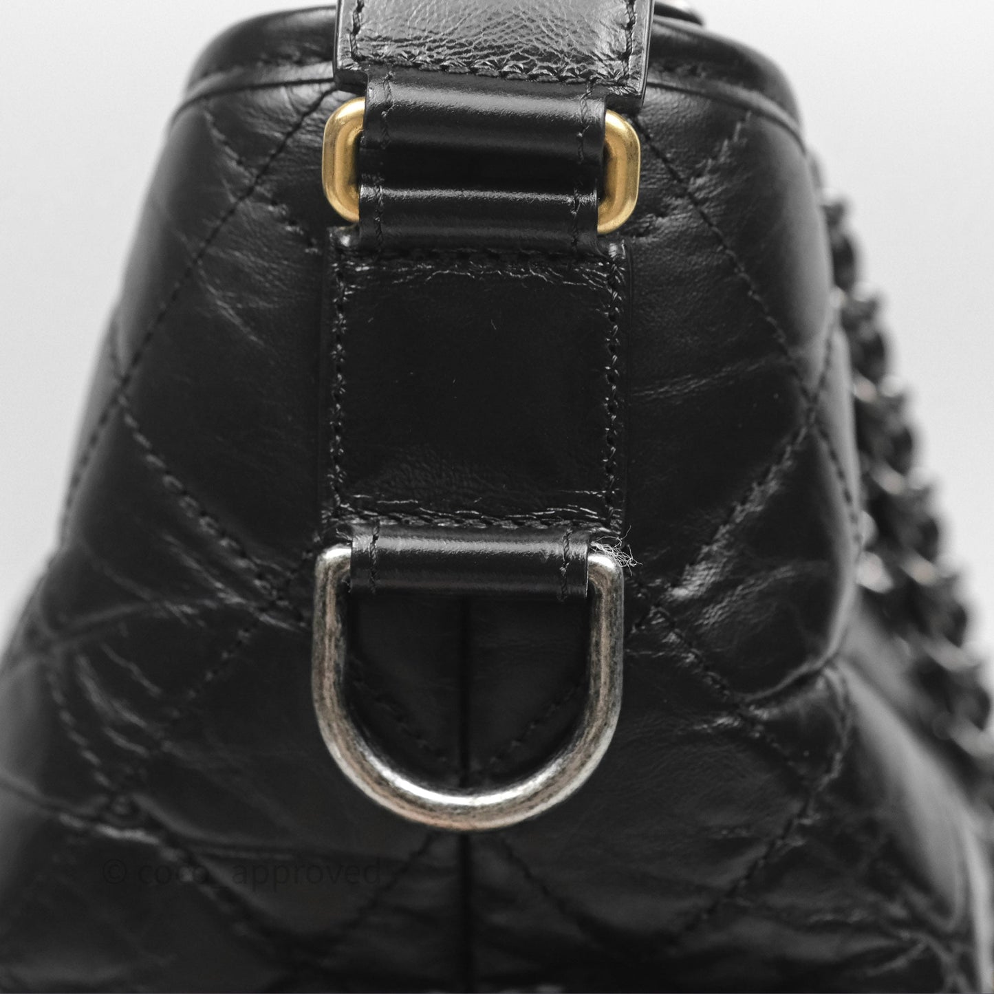 Chanel Large Gabrielle Hobo Black Aged Calfskin Mixed Hardware
