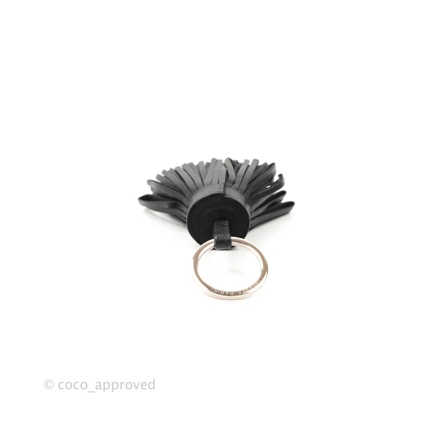 Hermès Black Lambskin Leather Carmen Key Ring