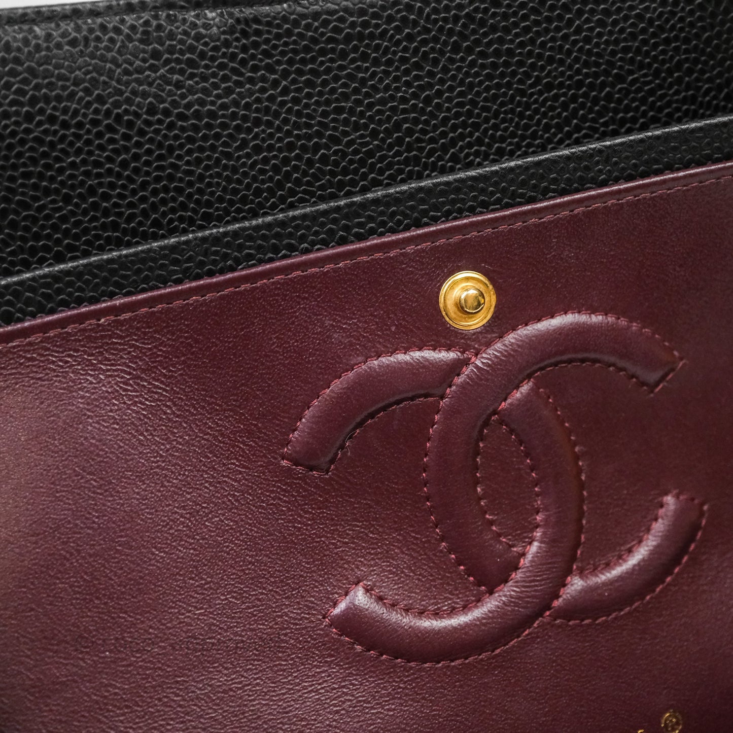 Chanel Classic M/L Medium Flap Quilted Black Caviar Gold Hardware