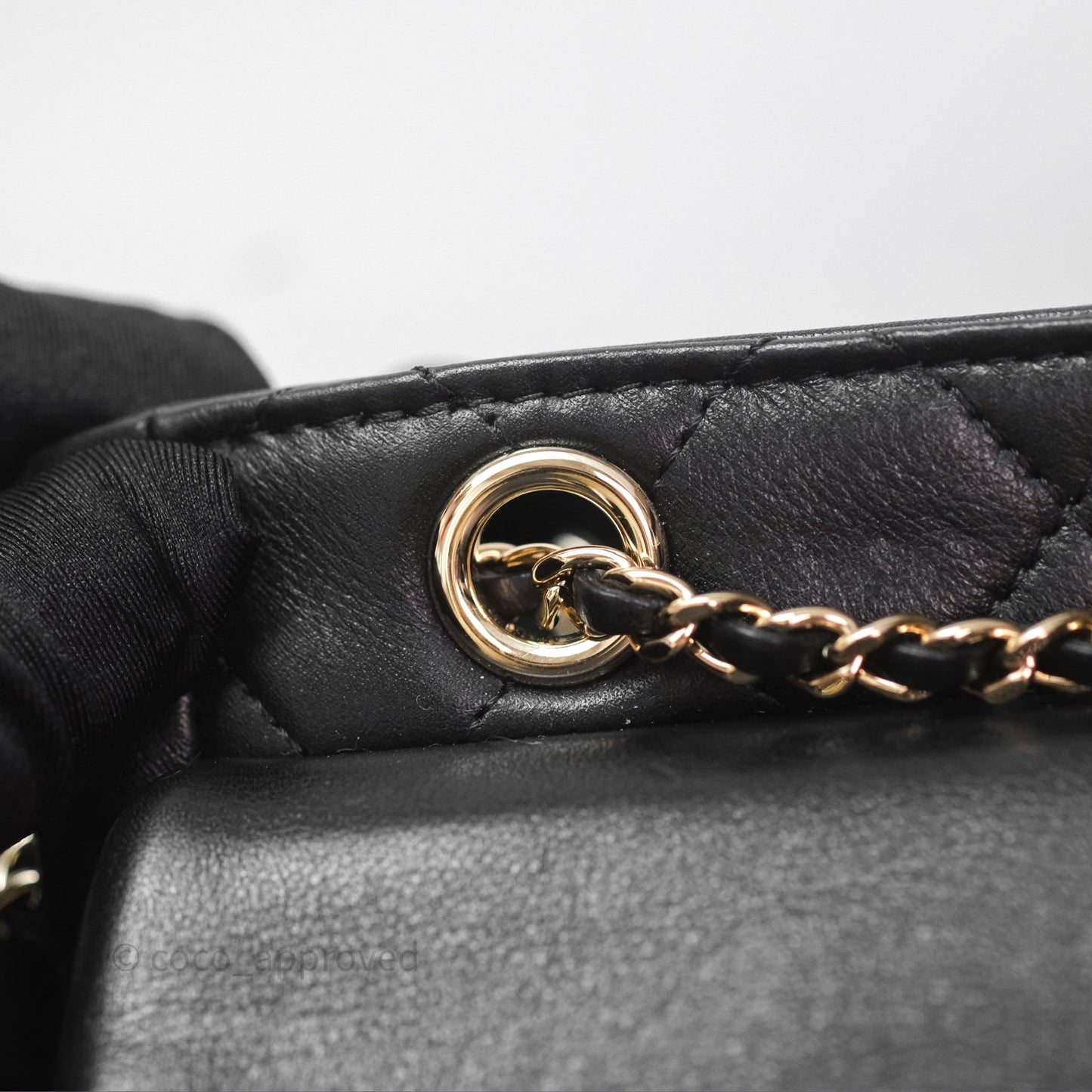 Chanel Quilted Large Duma Drawstring Backpack Black Calfskin