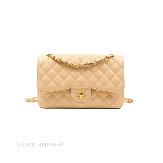 Chanel Jumbo Double Flap Beige Caviar Gold Hardware⁣⁣