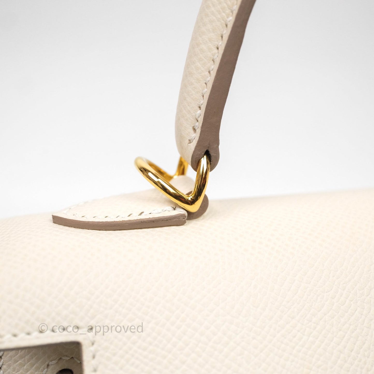 Hermes Kelly 25 Craie Epsom Gold Hardware