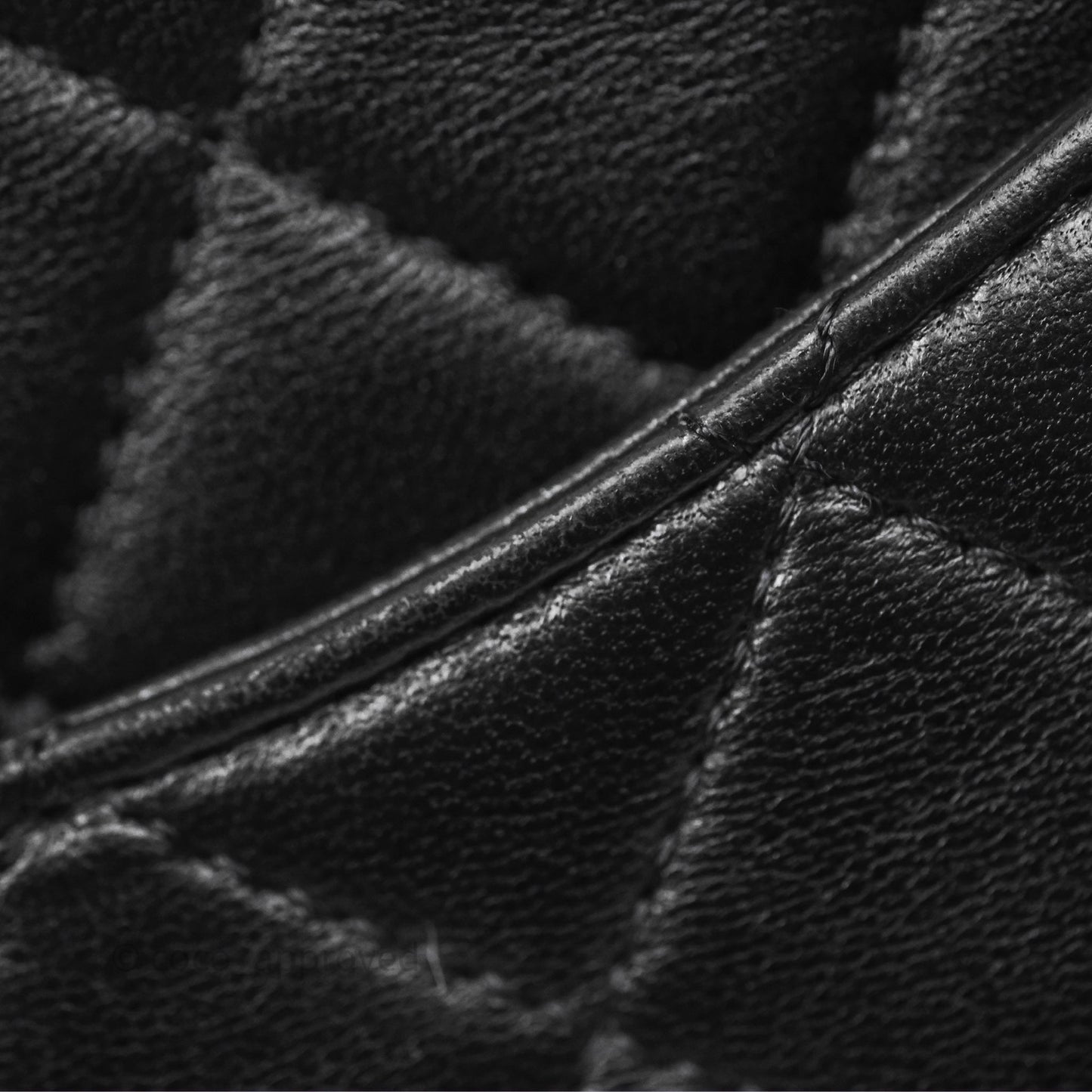 Chanel Quilted Mini Rectangular Flap Black Lambskin Silver Hardware