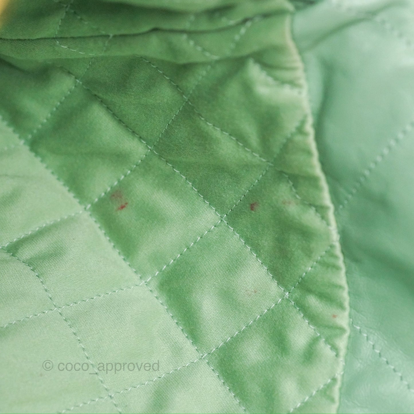Chanel 22 Small Mint Green Shiny Aged Calfskin Aged Gold Hardware