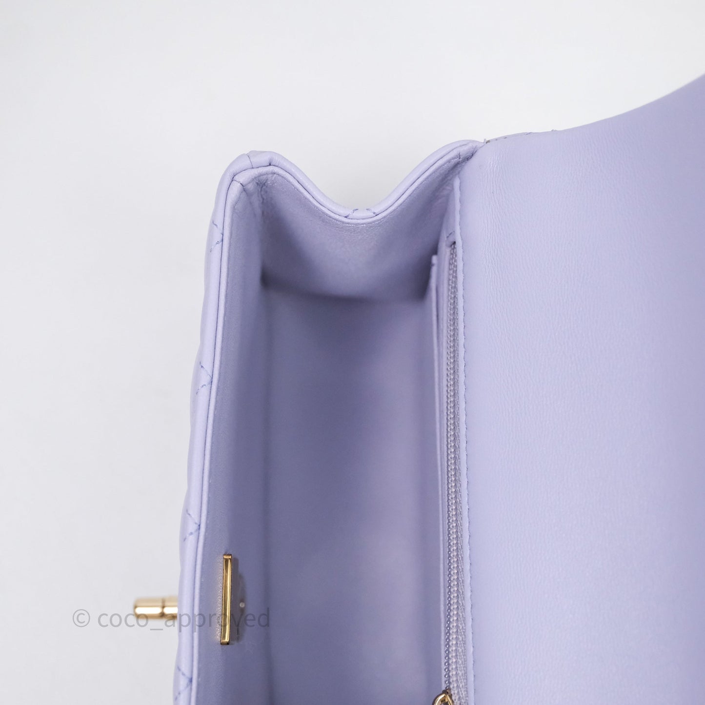 Chanel Top Handle Mini Rectangular Flap Bag Lilac Lambskin Gold Hardware