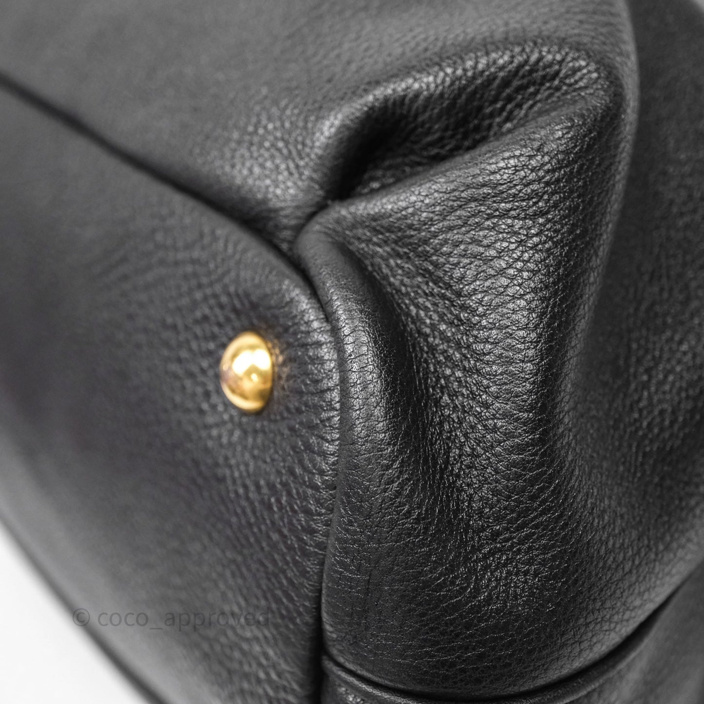 Miu Miu Vitello Tote Bag Black Gold Hardware