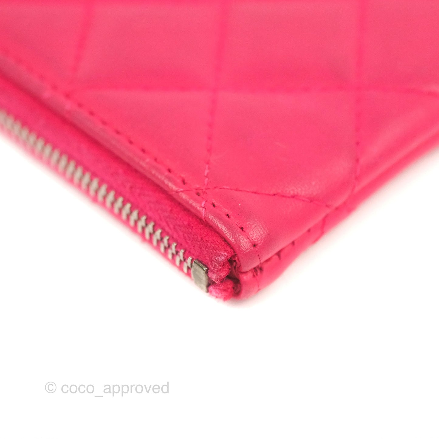 Chanel Quilted Mini O Case Pink Lambskin Silver Hardware