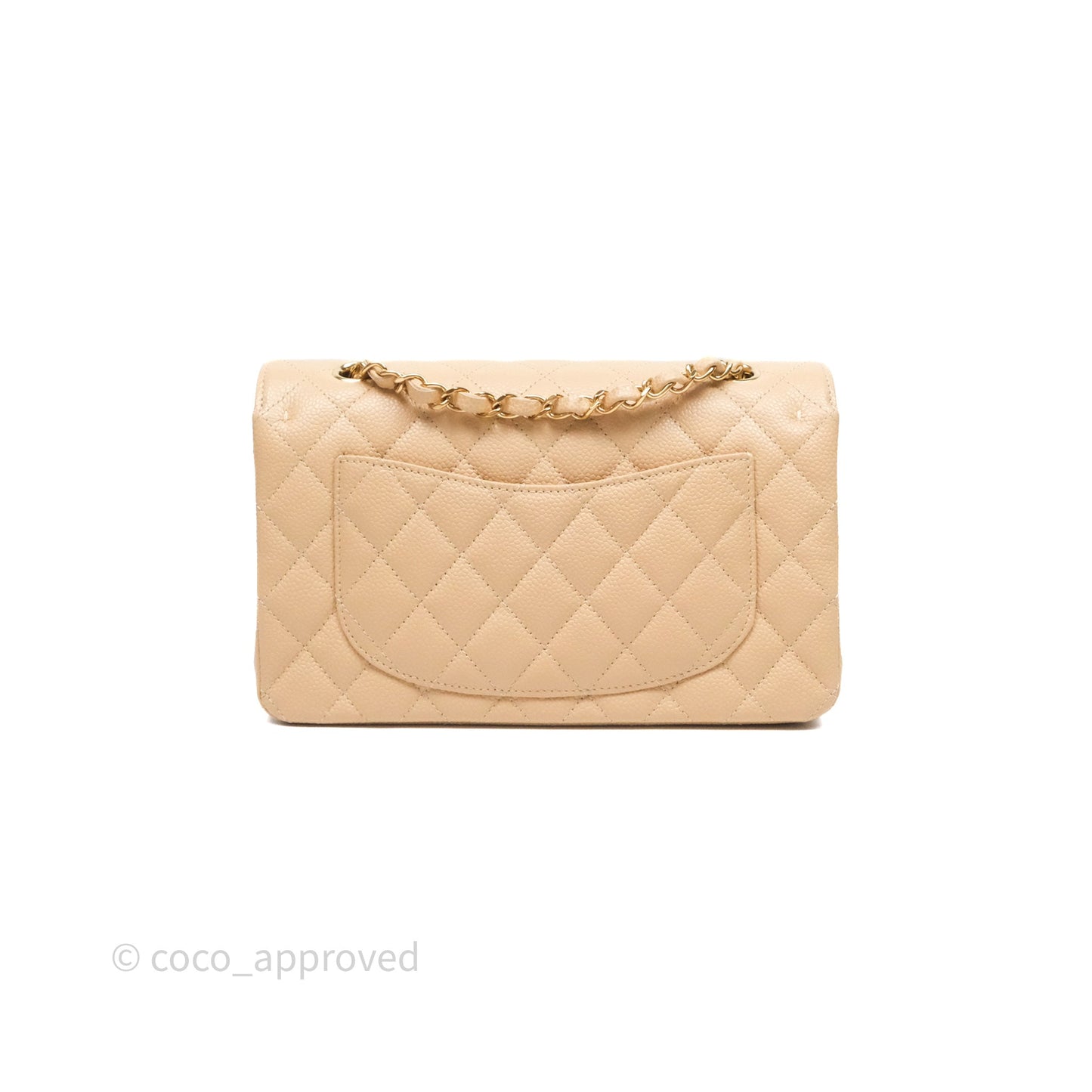 Chanel Small Quilted Classic Flap Beige Caviar Gold Hardware