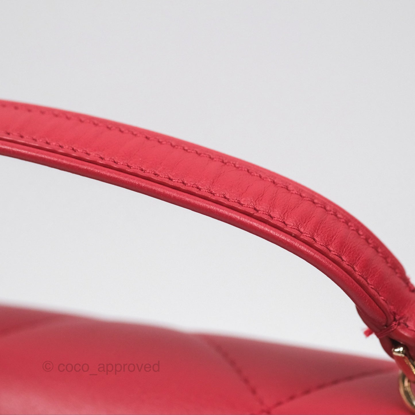 Chanel Easy Carry Flap Bag With Handle Red Lambskin Gold Hardware