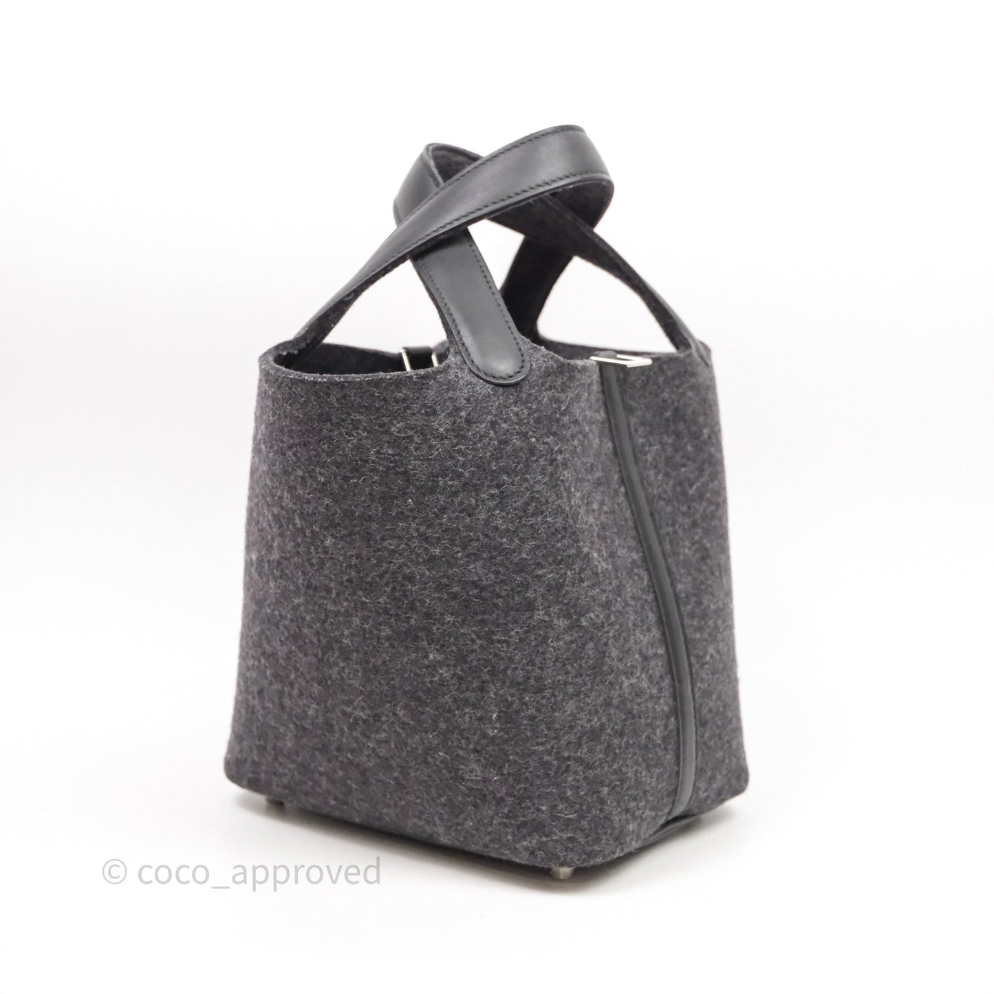 Hermès Picotin 18 Graphite 88/ Noir 89 Wool Swift Palladium Hardware