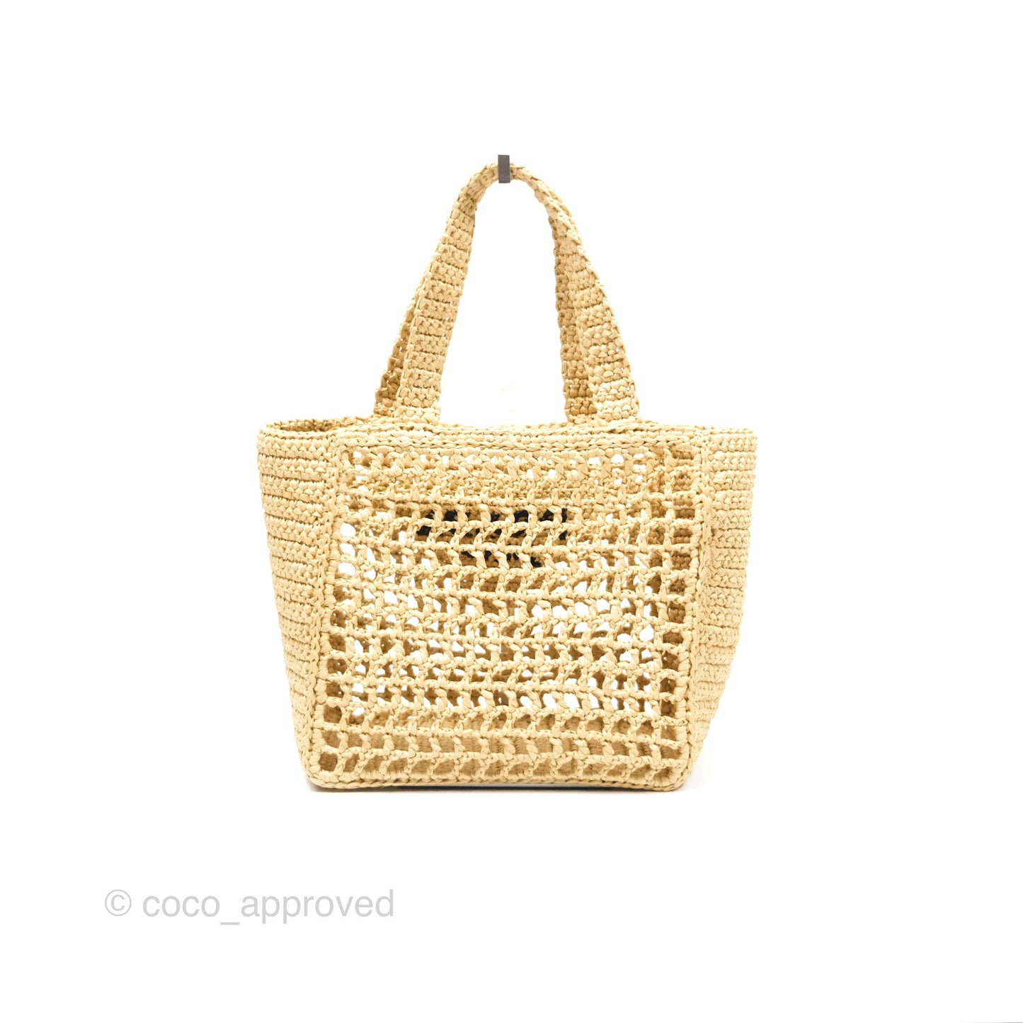 Prada Small Raffia Shopping Tote Bag