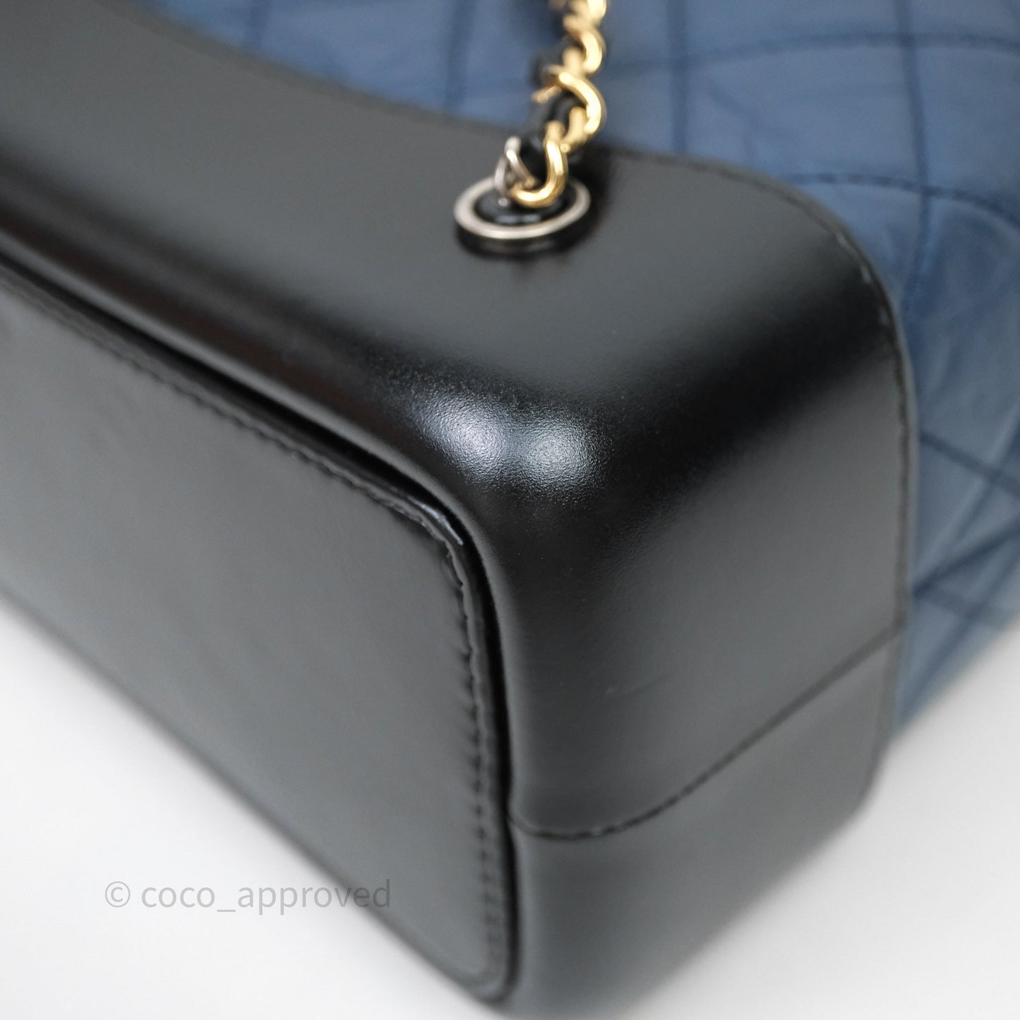 Chanel Small Gabrielle Backpack Quilted Navy Black Aged Calfskin