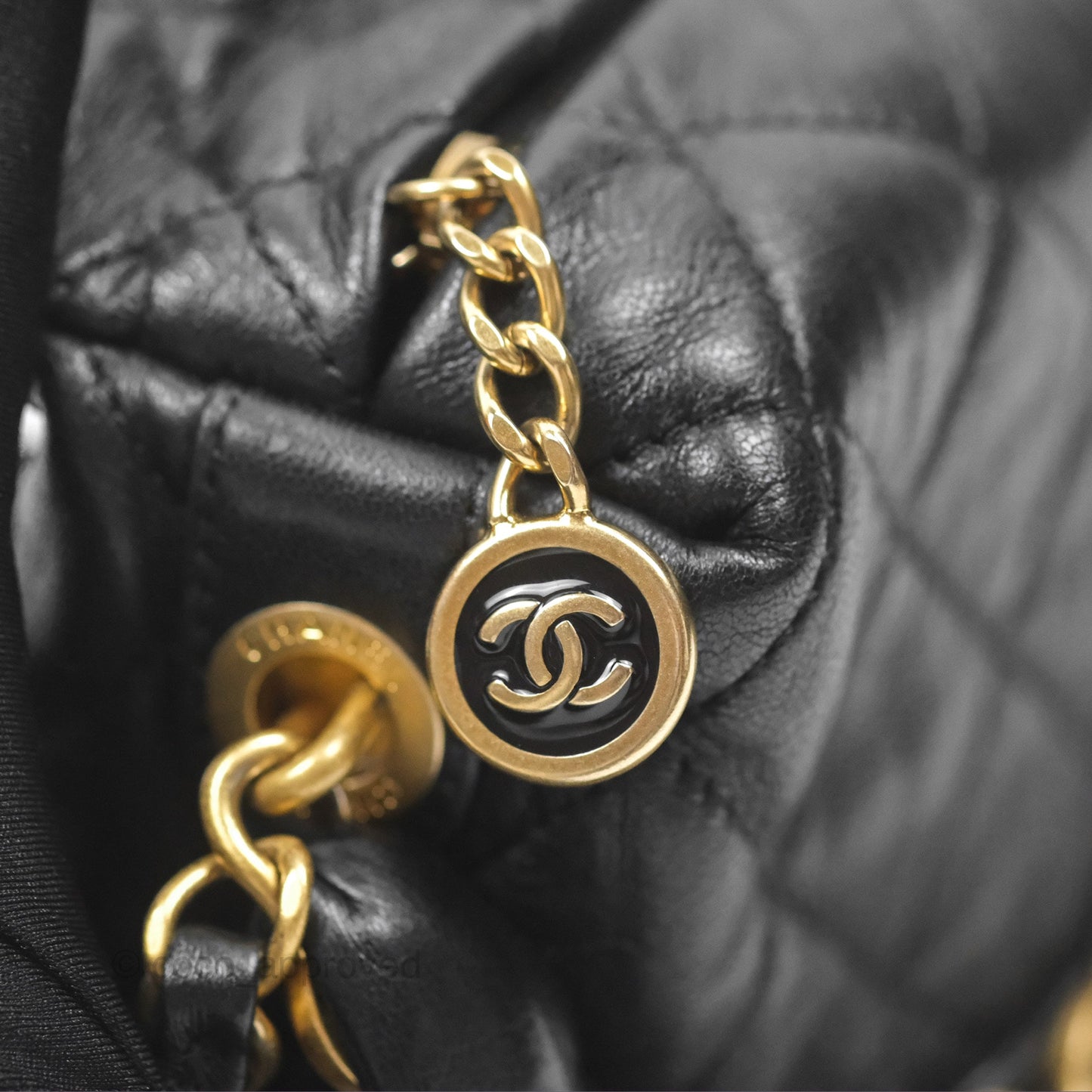Chanel Small Hobo Bag Crumpled Black Lambskin Aged Gold Hardware 21S
