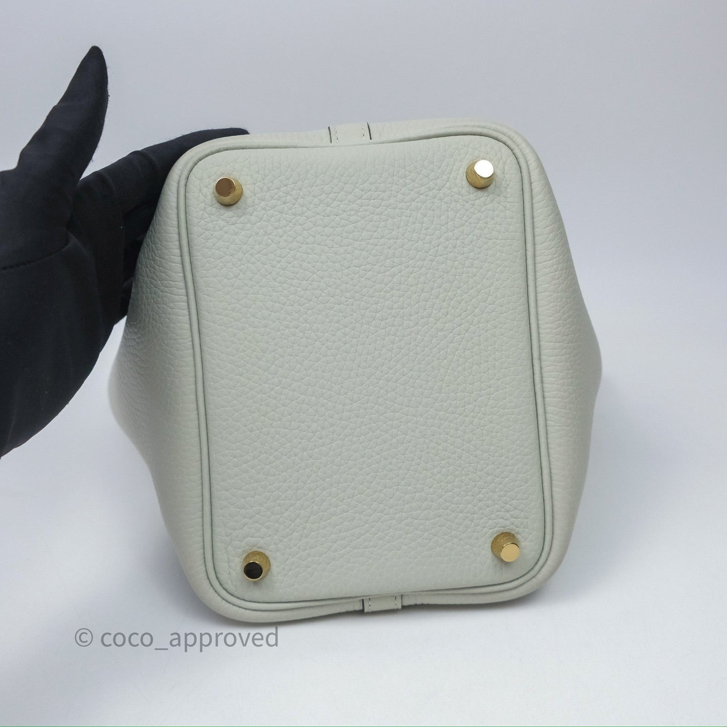 Hermès Picotin Lock 18 Gris Névé 0V Clemence Gold Hardware