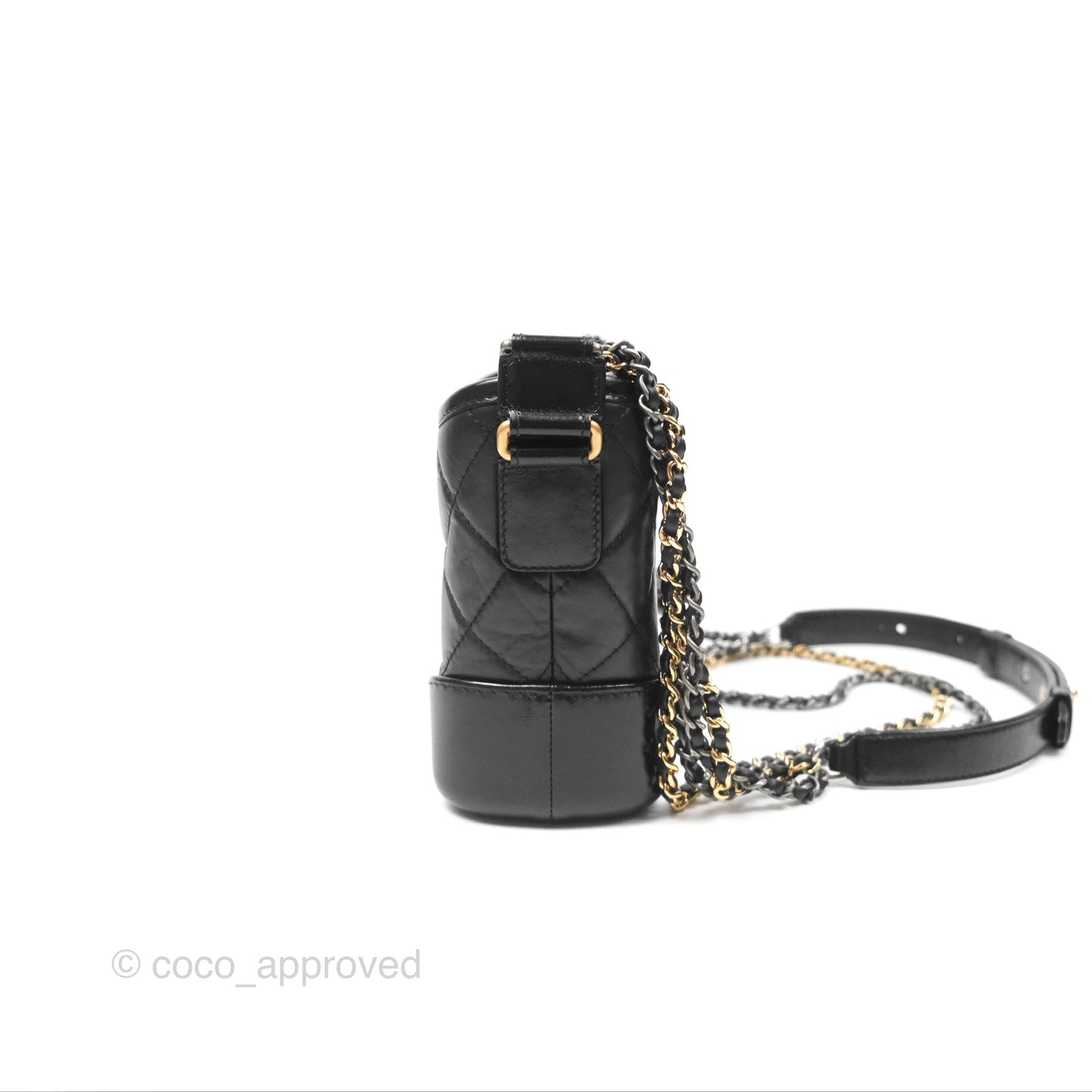 Chanel Small Gabrielle Hobo Quilted Black Aged Calfskin