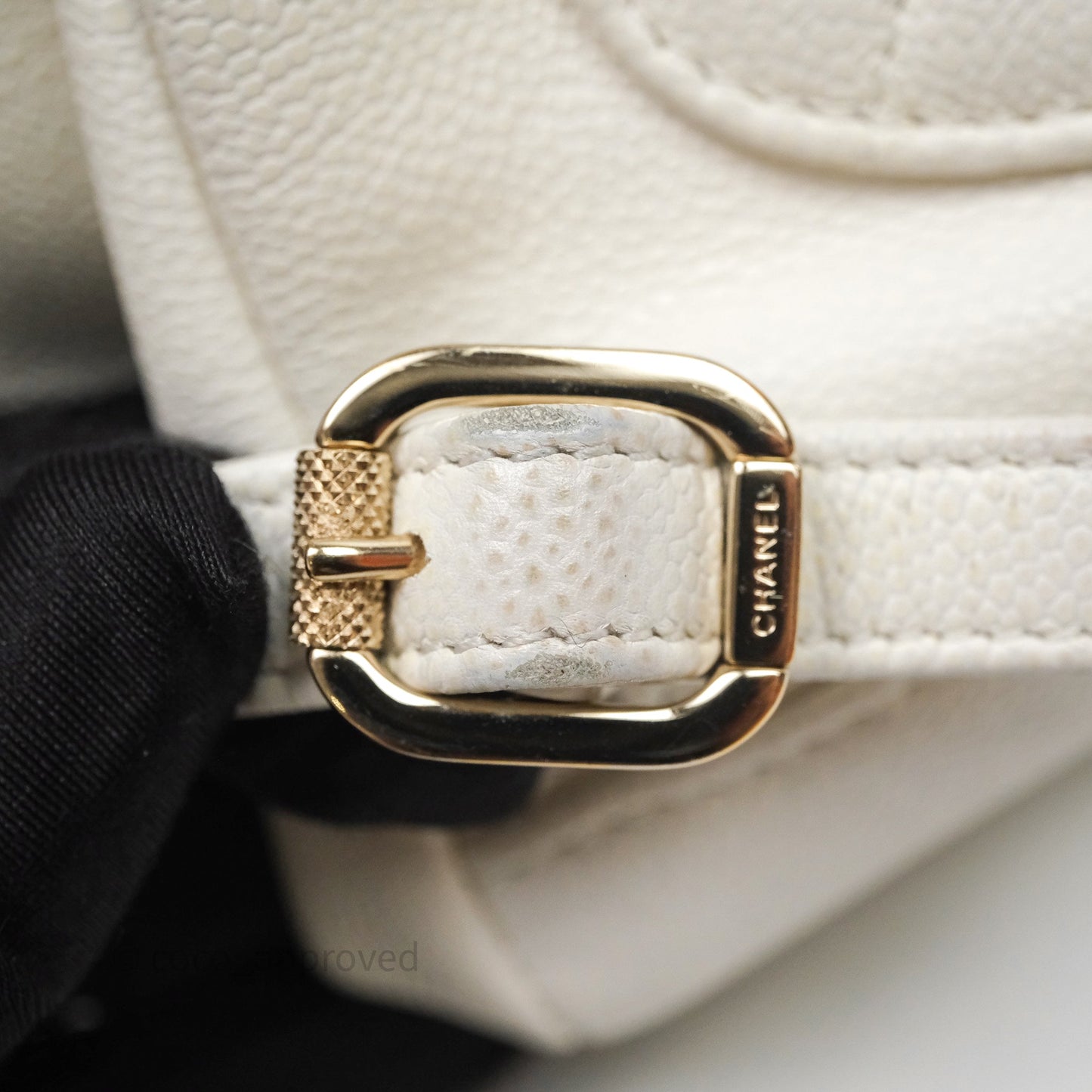 Chanel Quilted Business Affinity Backpack Ivory White Caviar Gold Hardware